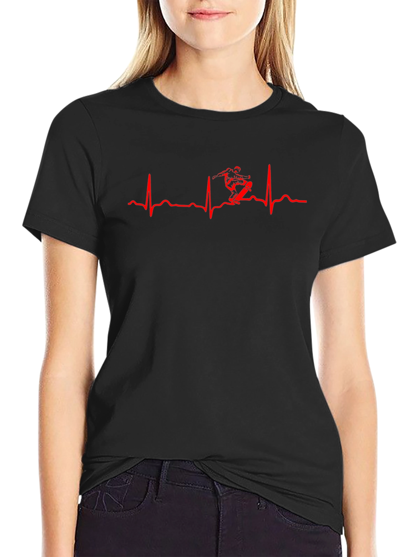 Skateboard Heartbeat Graphic T-Shirt