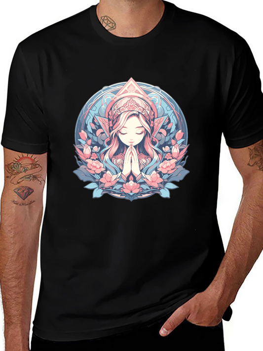 Praying Woman Floral T-Shirt