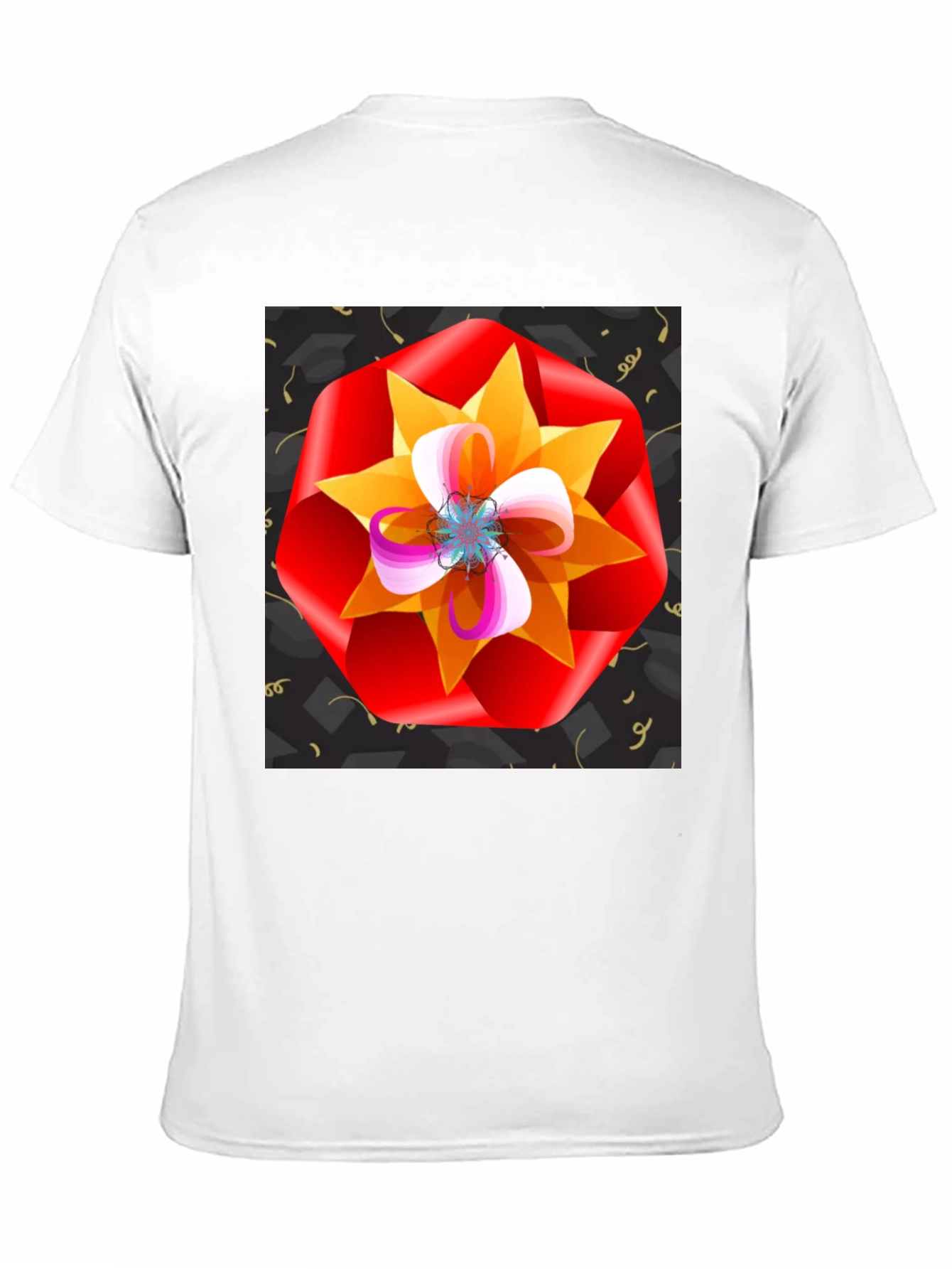 Floral Graphic Print Black T-Shirt