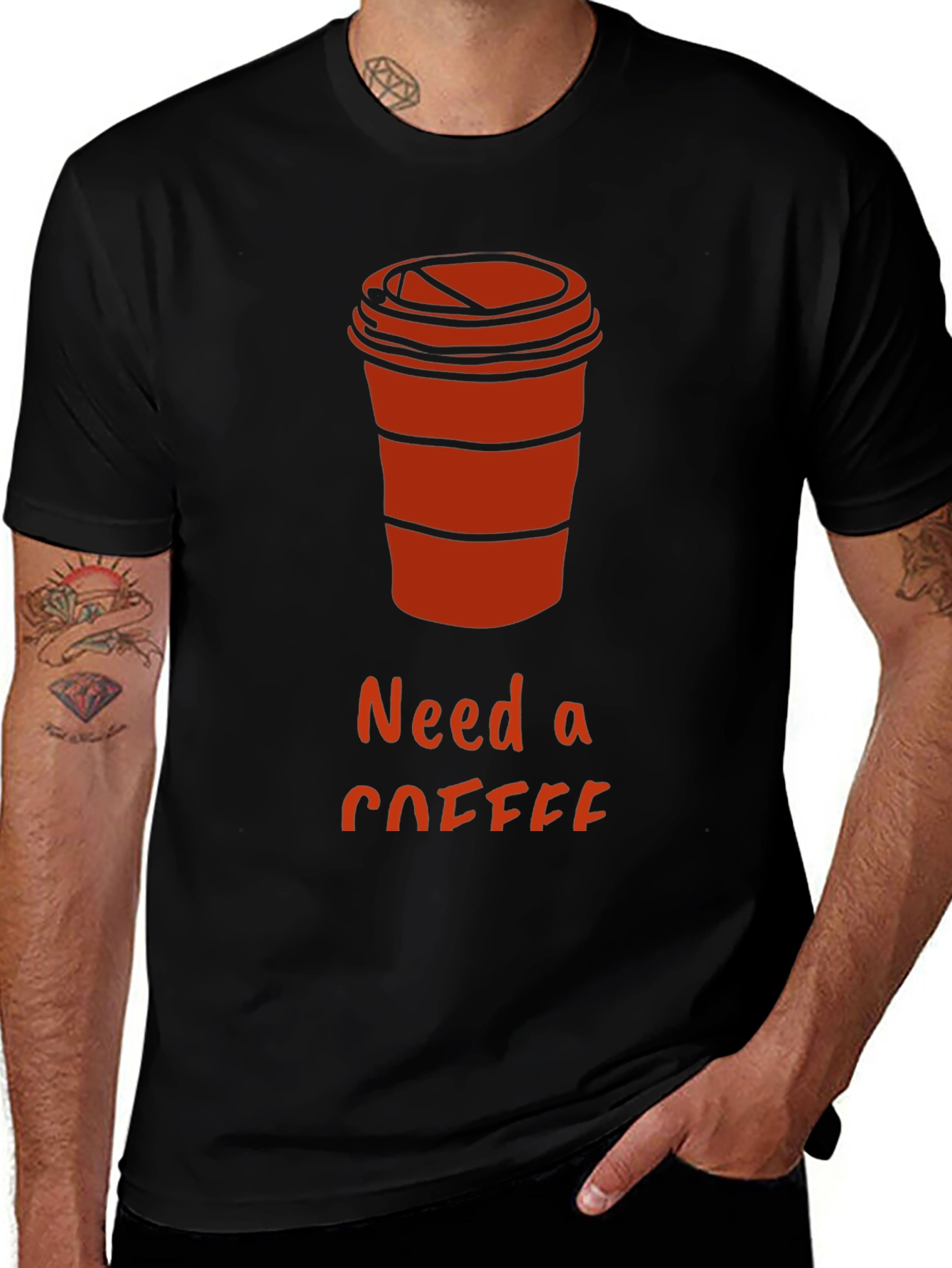 Need a Coffee T-Shirt - Casual Black Tee