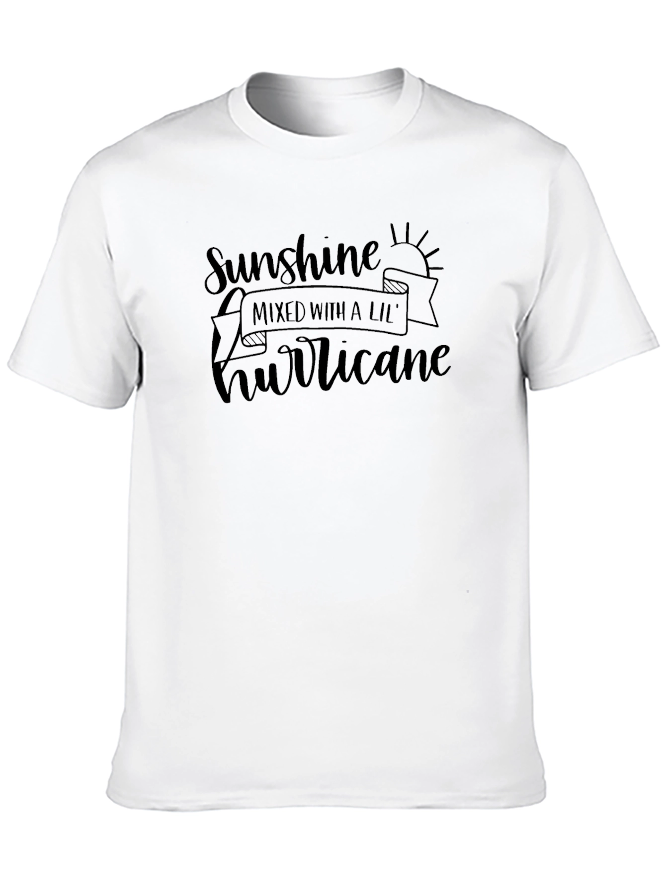 Sunshine Mixed With a Lil Hurricane Black T-Shirt