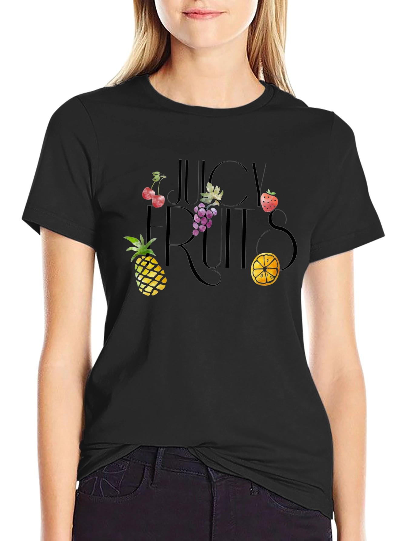 Juicy Fruits Graphic Tee - Black