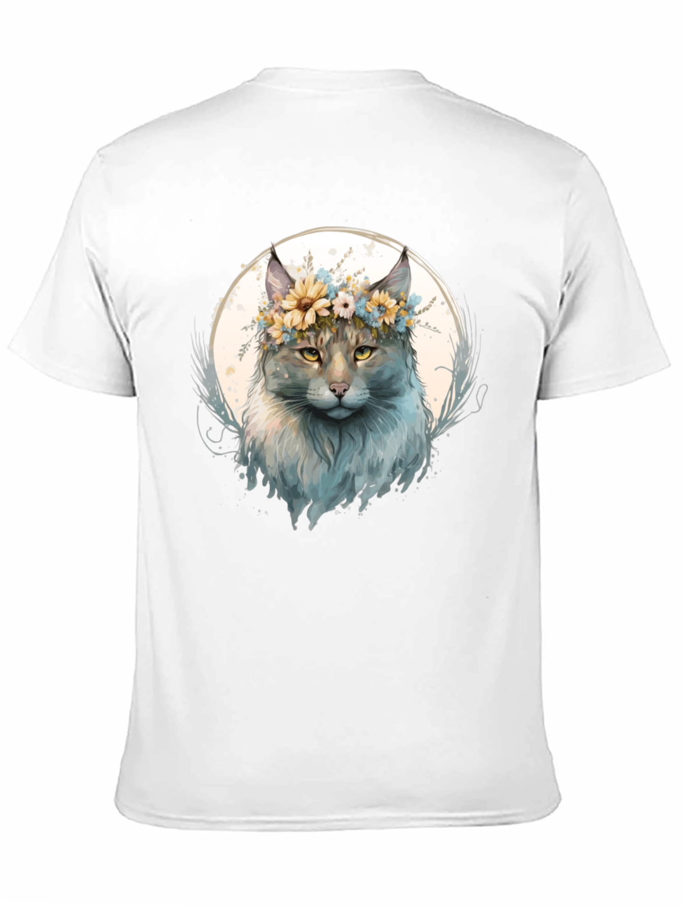 Floral Cat Graphic T-Shirt - Stylish & Unique