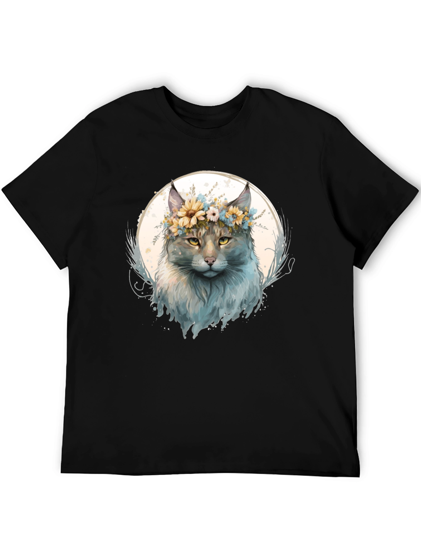 Floral Cat Graphic T-Shirt - Stylish & Unique