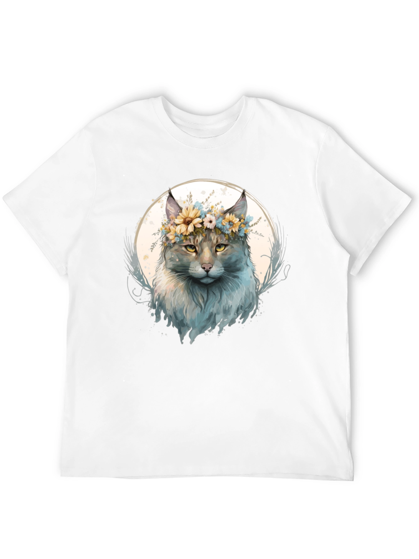 Floral Cat Graphic T-Shirt - Stylish & Unique