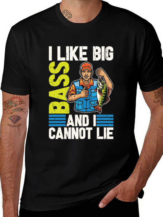 I Like Big Bass Funny Fishing T-Shirt