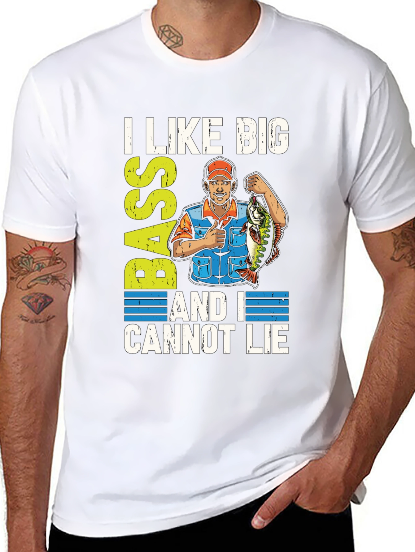 I Like Big Bass Funny Fishing T-Shirt