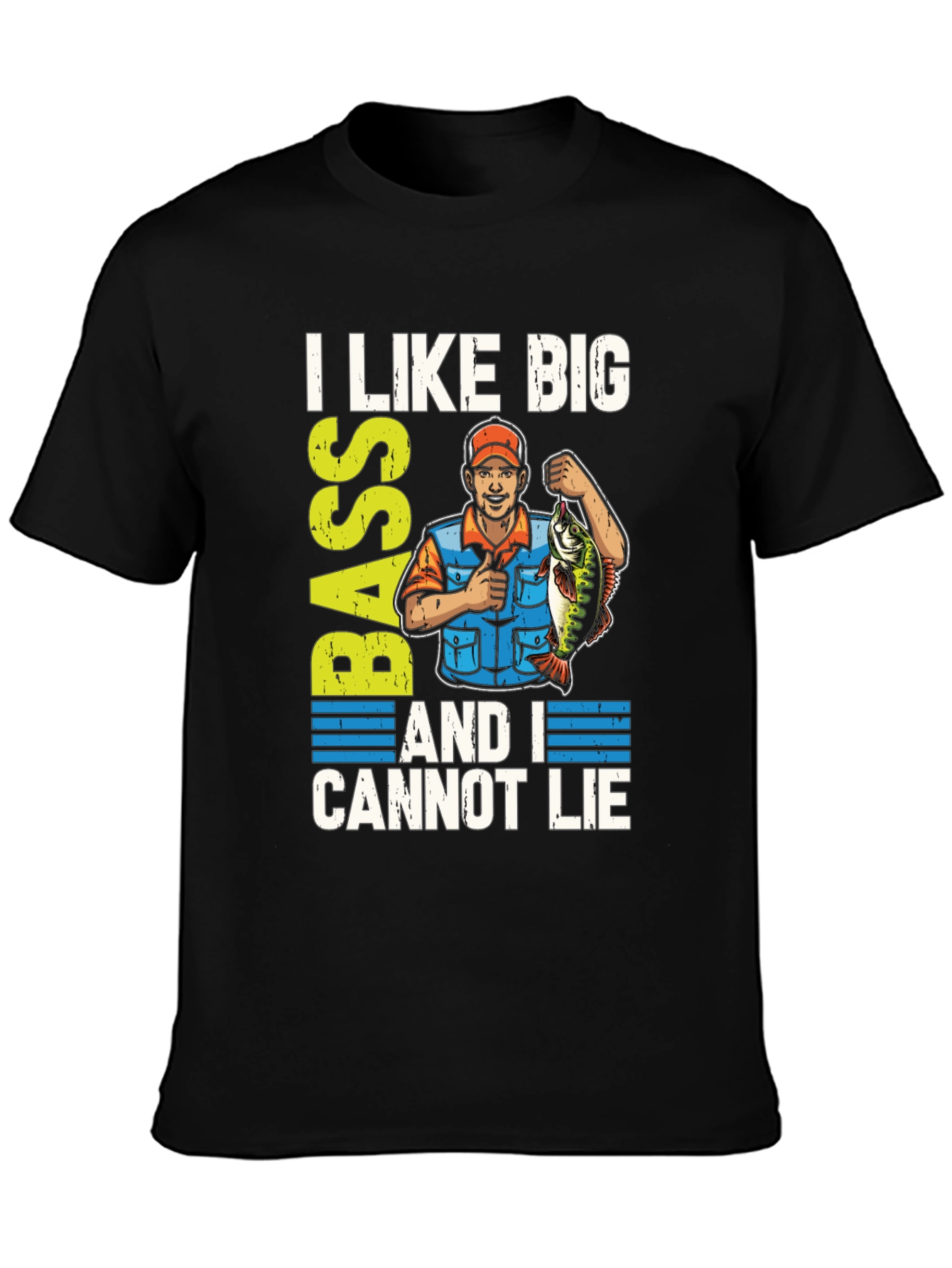 I Like Big Bass Funny Fishing T-Shirt