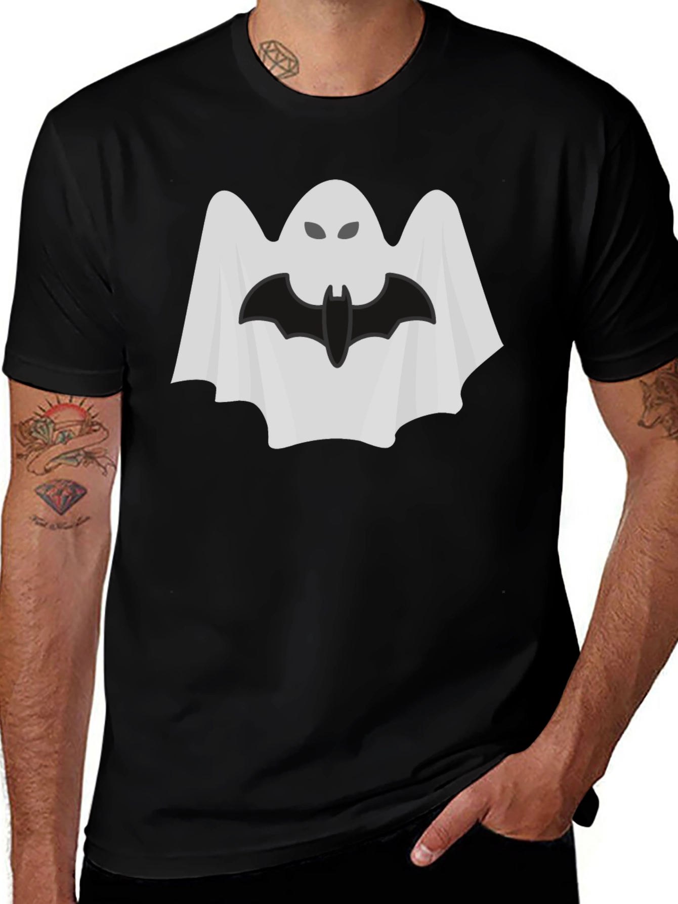 Spooky Ghost Bat T-Shirt - Halloween Tee