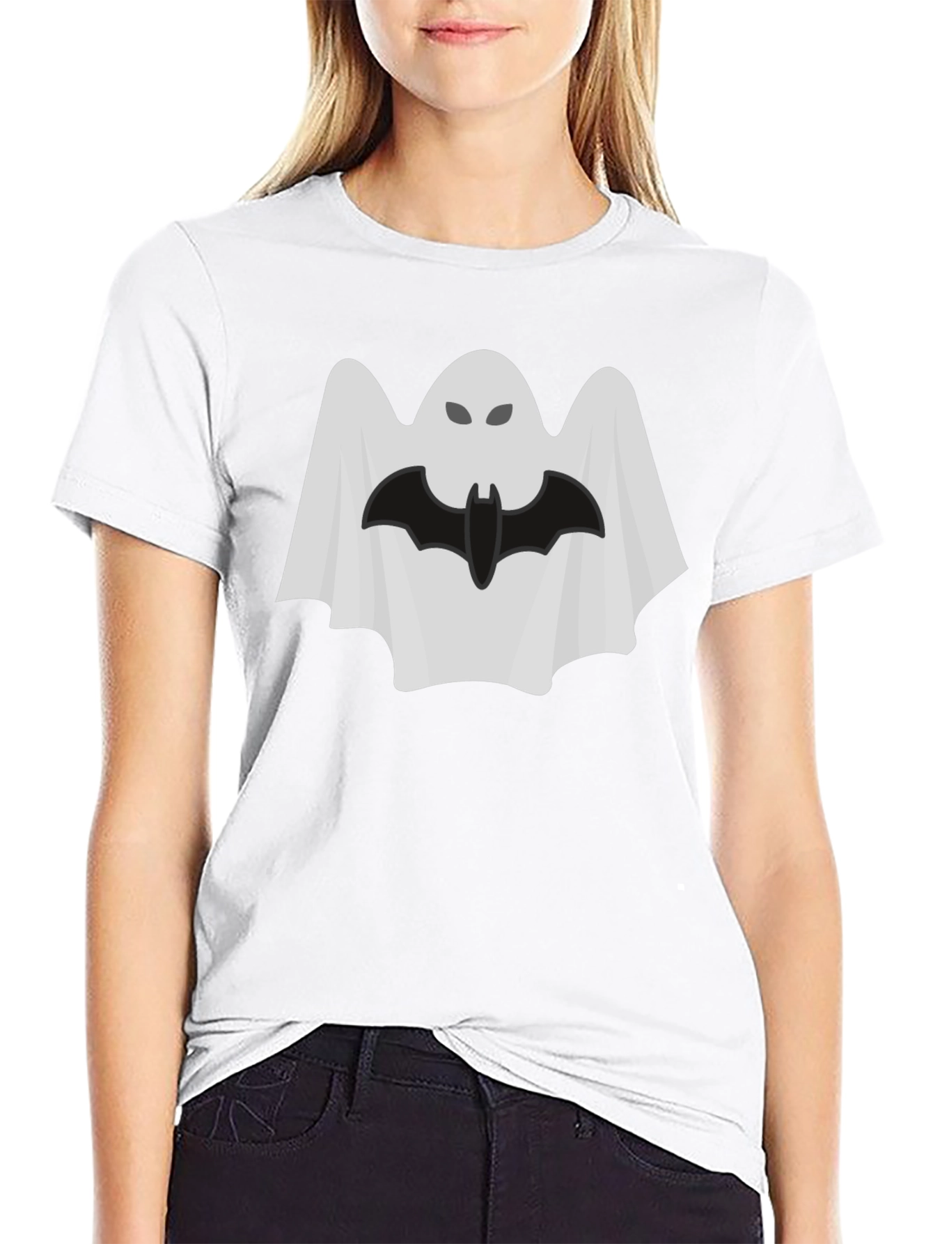 Spooky Ghost Bat T-Shirt - Halloween Tee