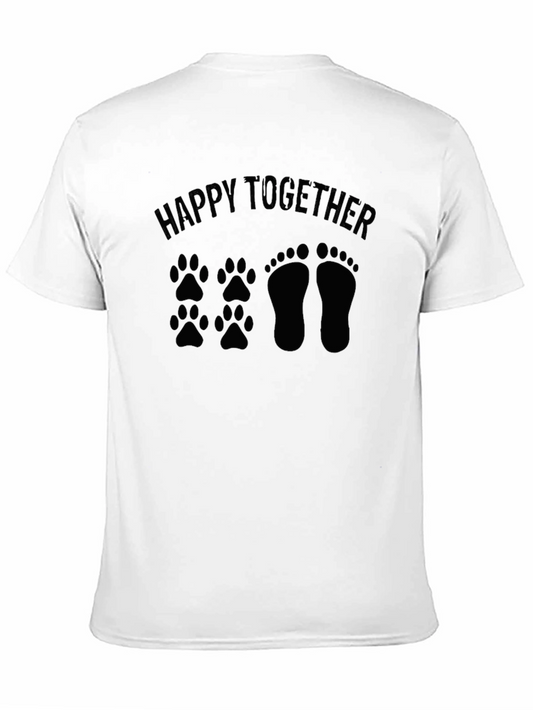 Happy Together Pet Paw & Human Footprint T-Shirt