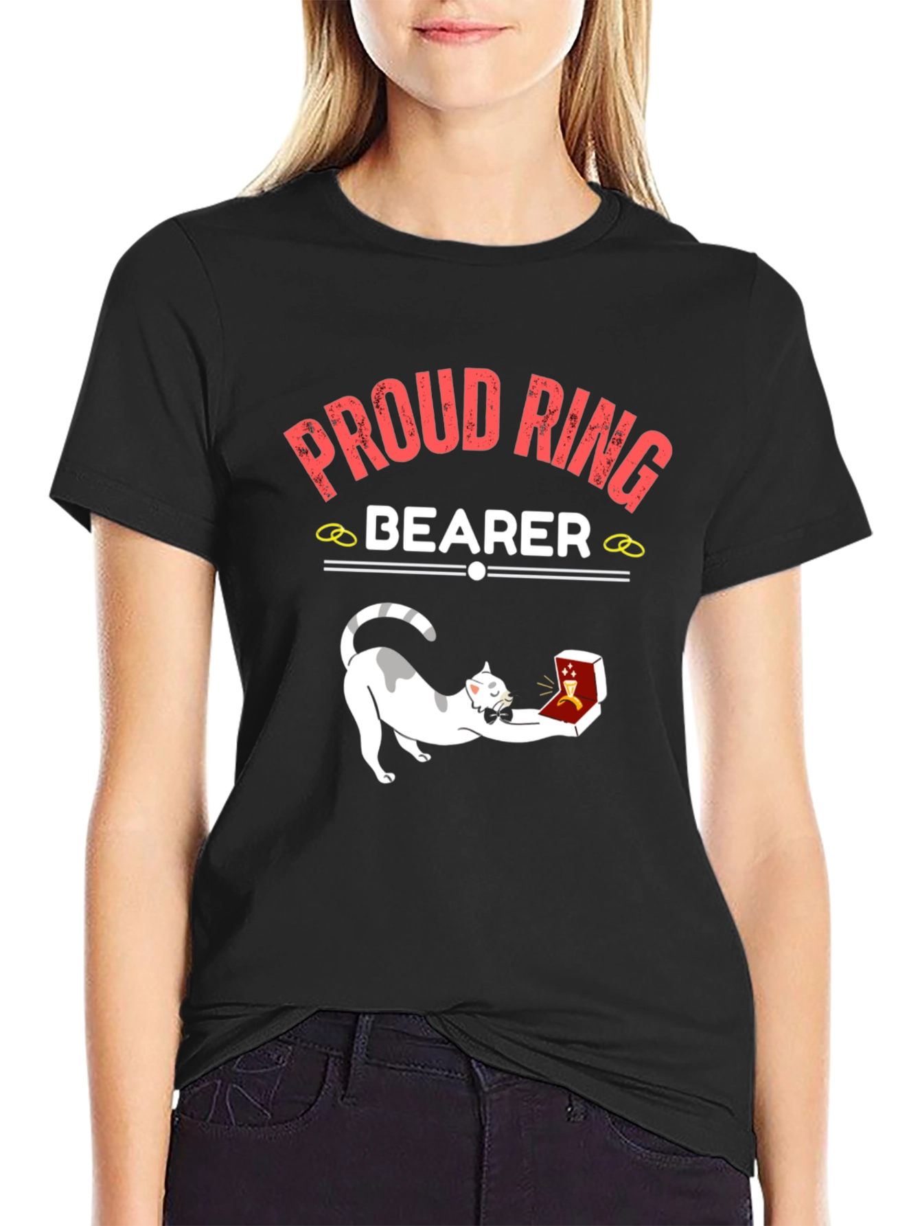 Proud Ring Bearer Cat T-Shirt - Wedding Humor