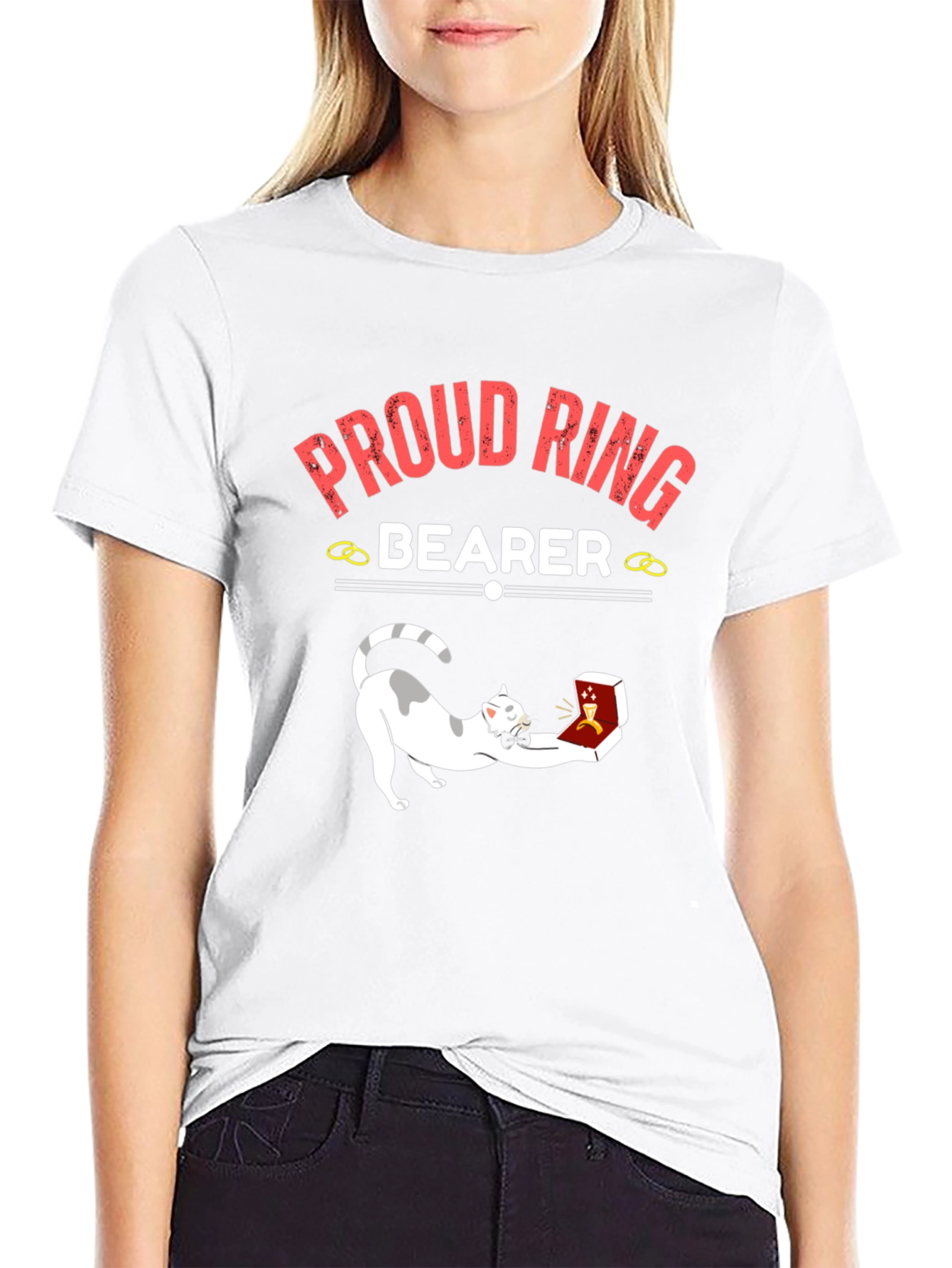 Proud Ring Bearer Cat T-Shirt - Wedding Humor