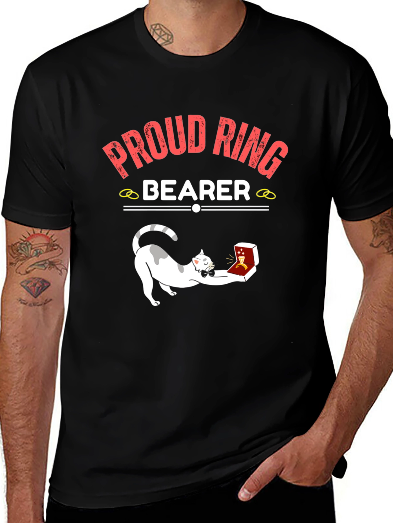 Proud Ring Bearer Cat T-Shirt - Wedding Humor