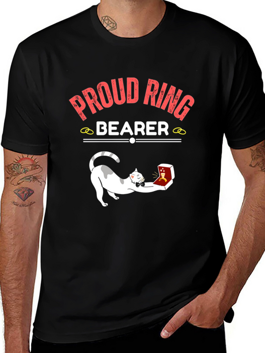 Proud Ring Bearer Cat T-Shirt - Wedding Humor