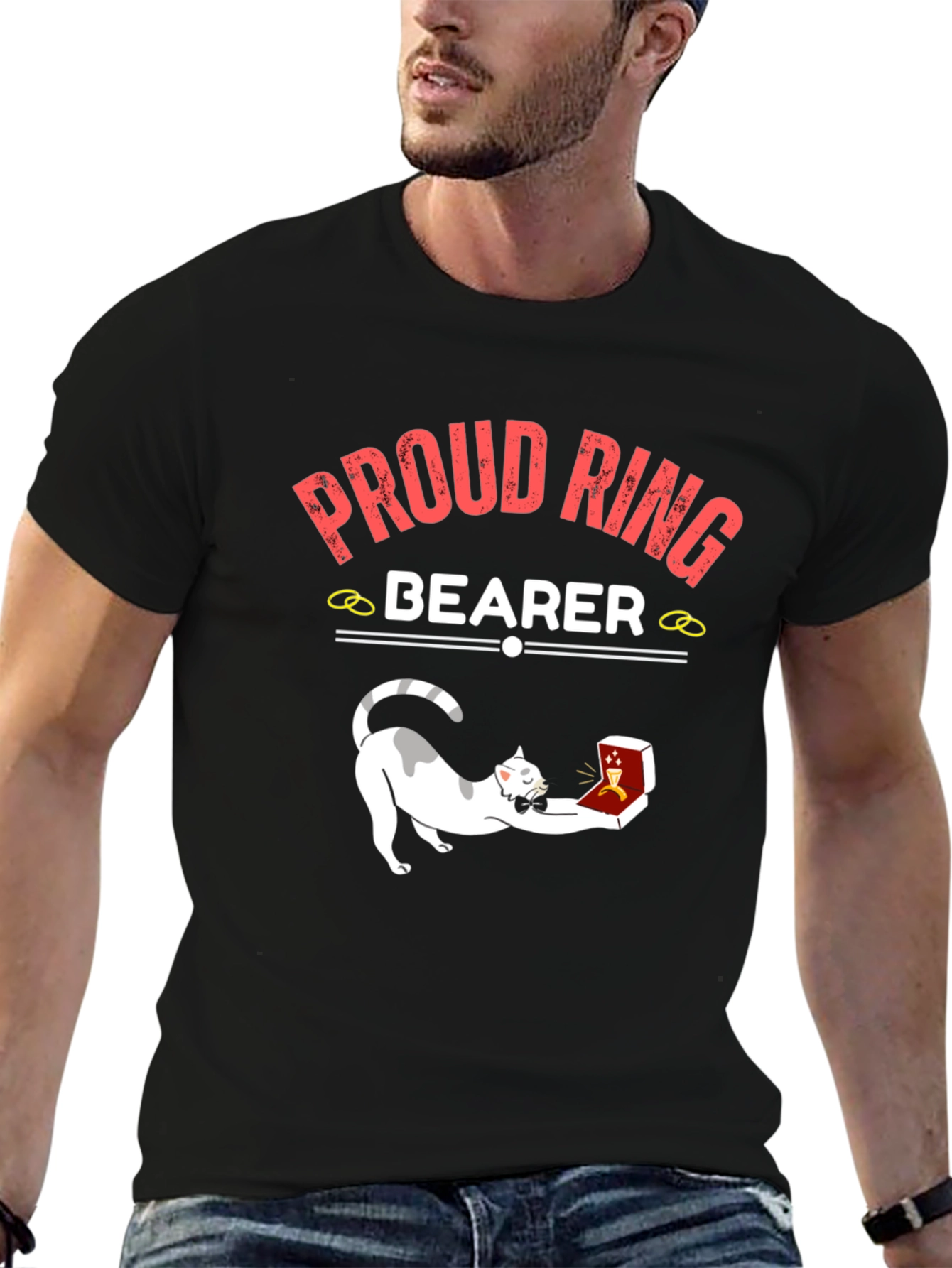 Proud Ring Bearer Cat T-Shirt - Wedding Humor