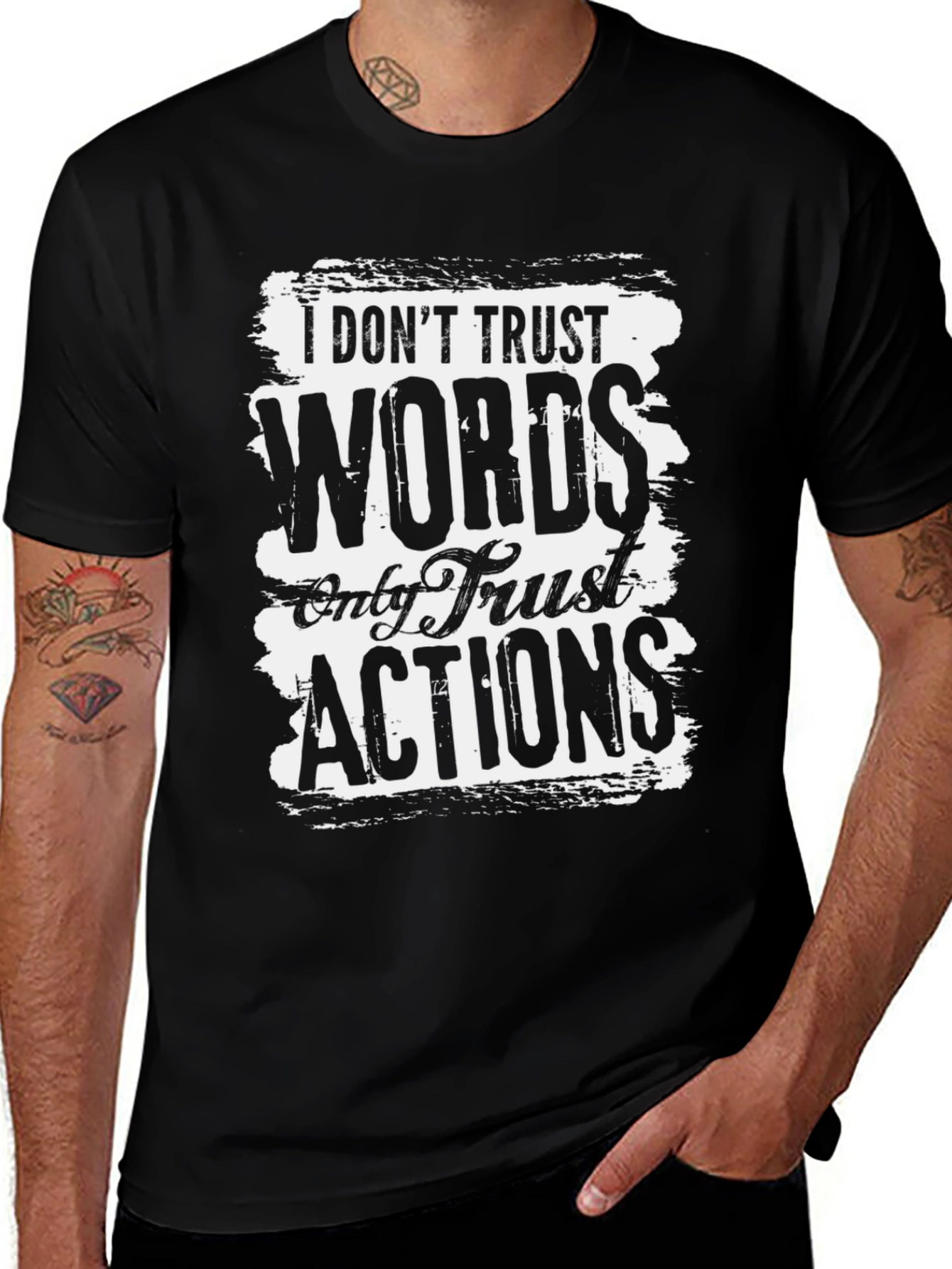 Trust Actions Black Graphic T-Shirt