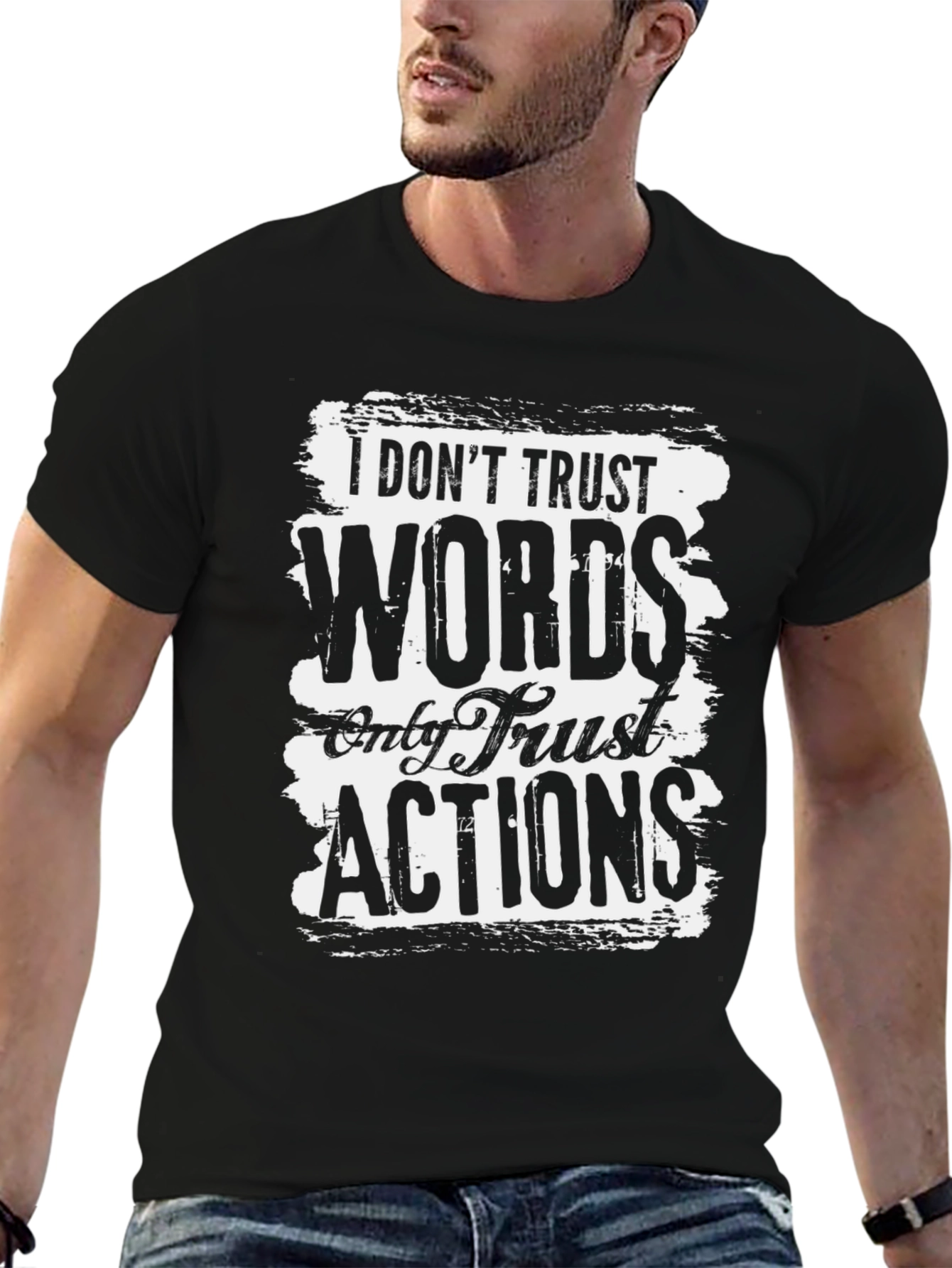 Trust Actions Black Graphic T-Shirt