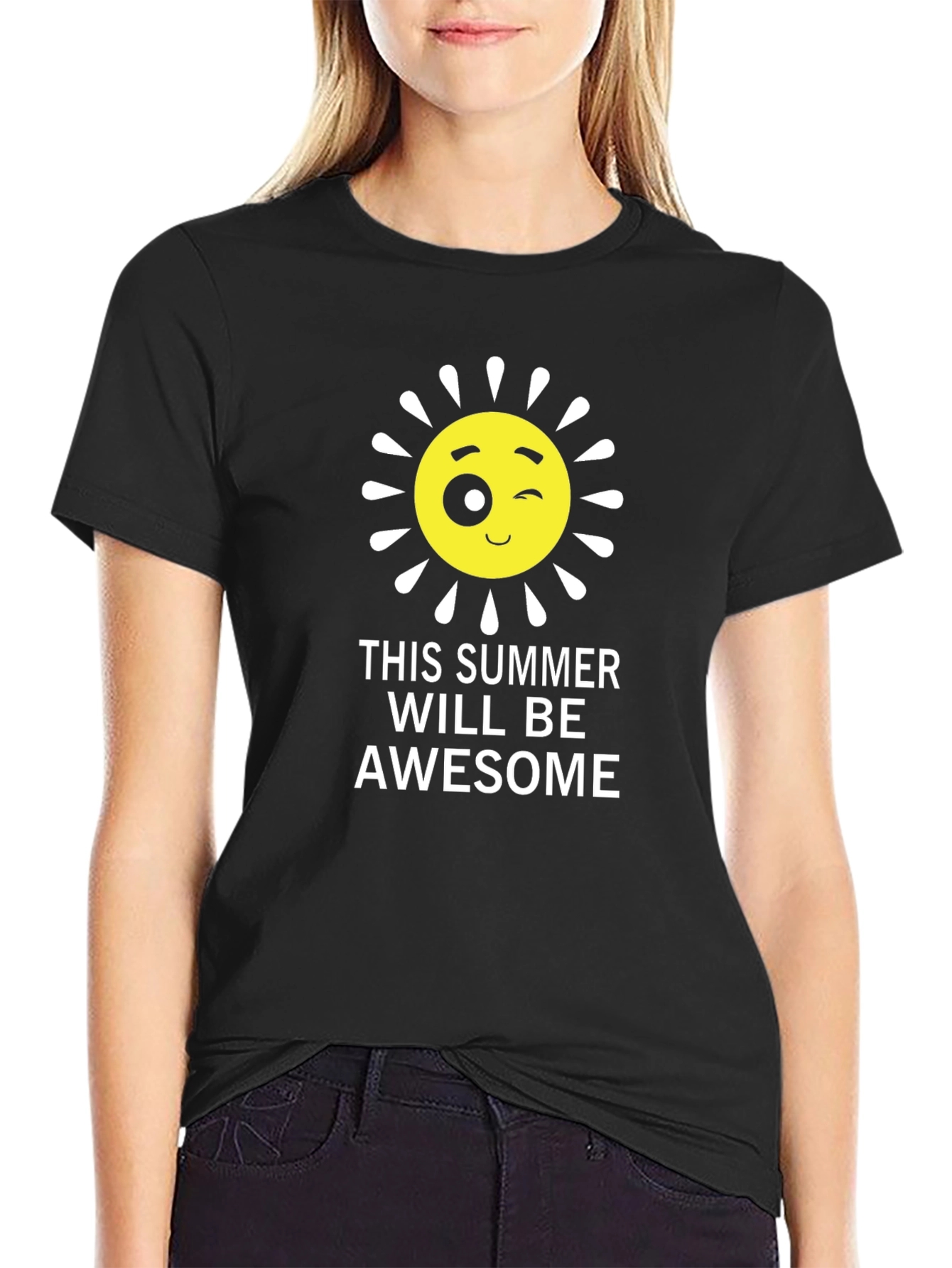 Summer Fun Graphic T-Shirt - Black