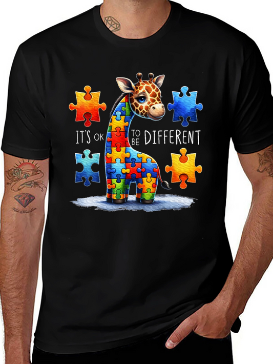 Autism Awareness Giraffe Puzzle T-Shirt