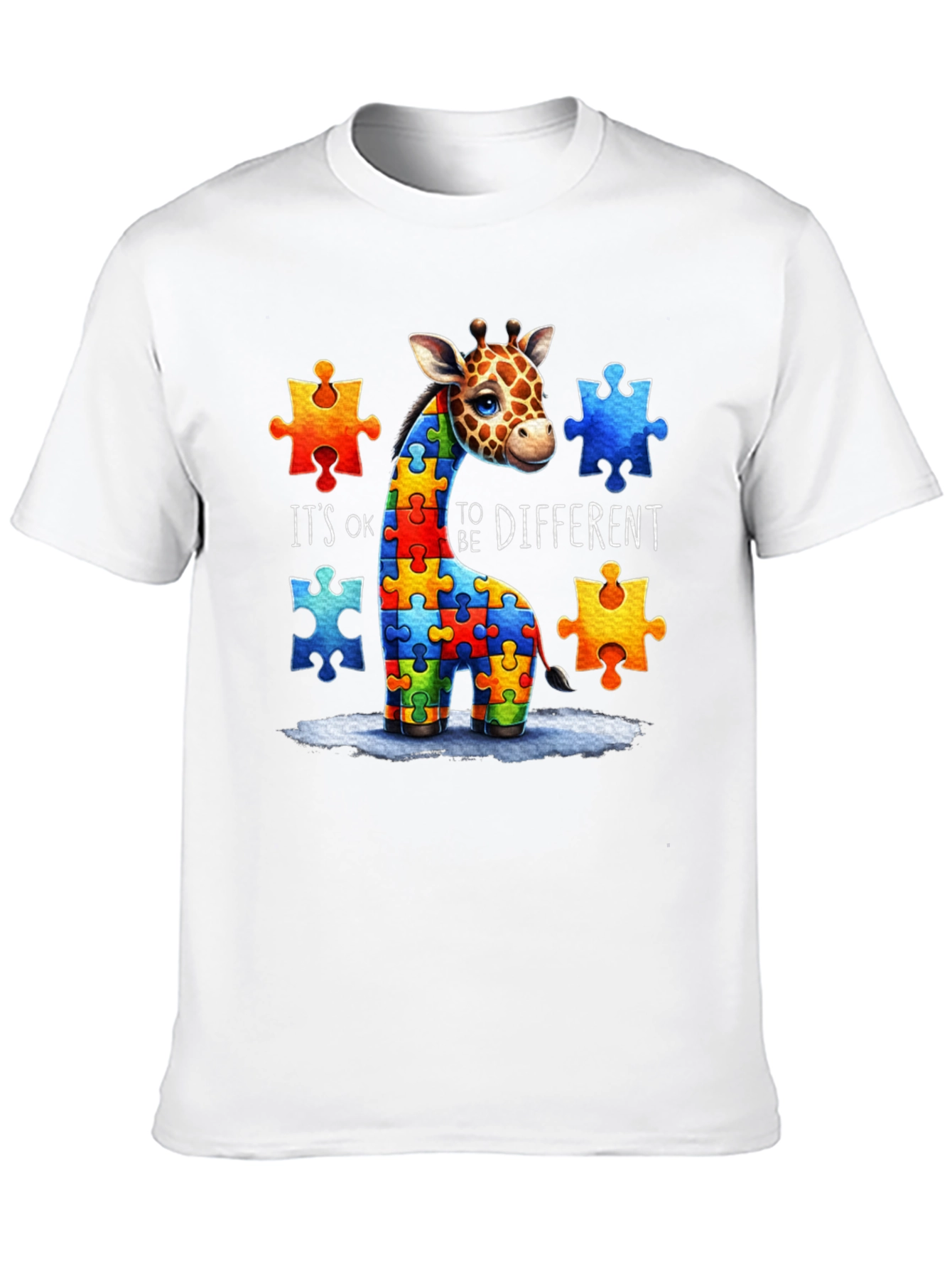 Autism Awareness Giraffe Puzzle T-Shirt