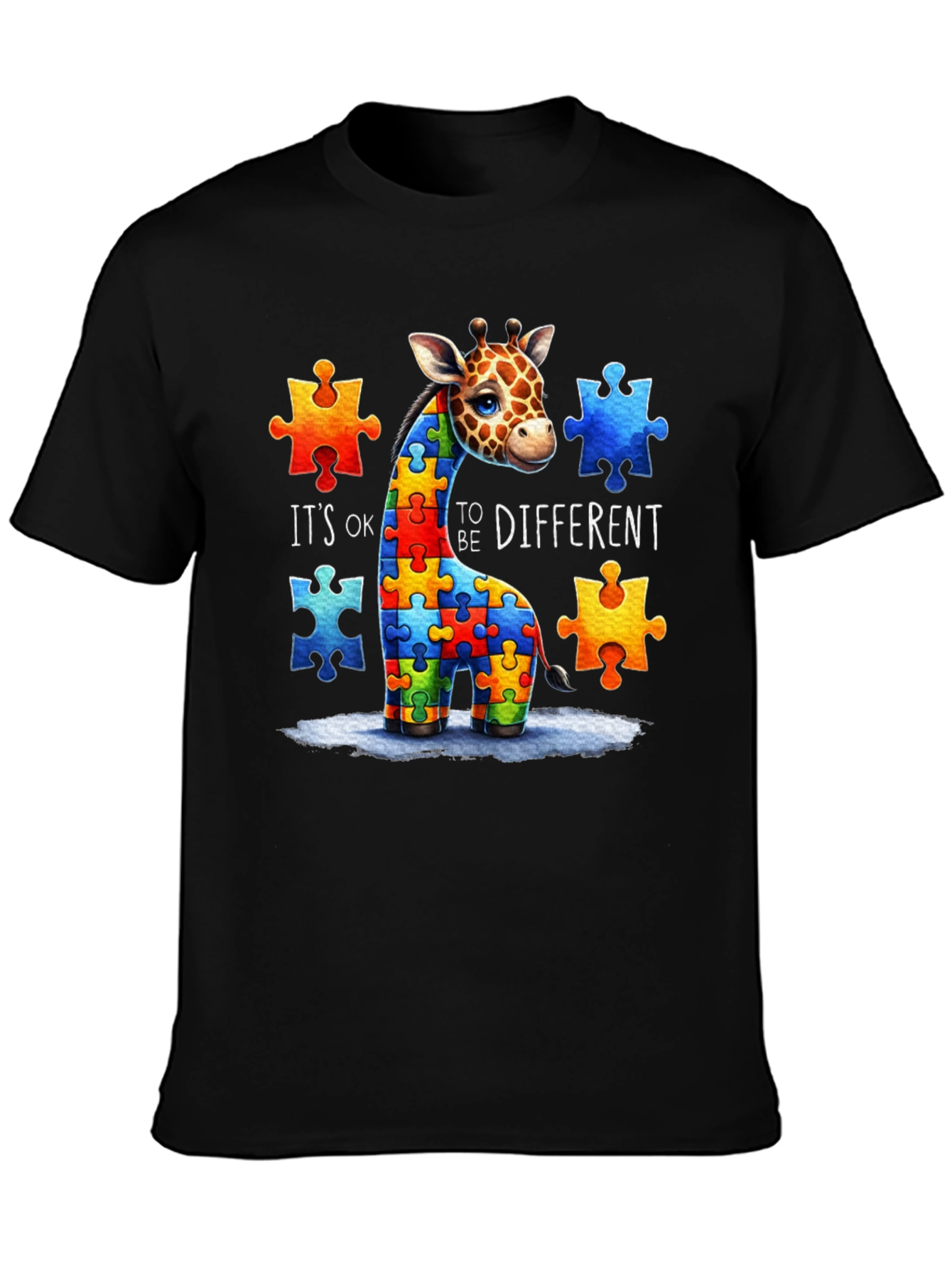 Autism Awareness Giraffe Puzzle T-Shirt
