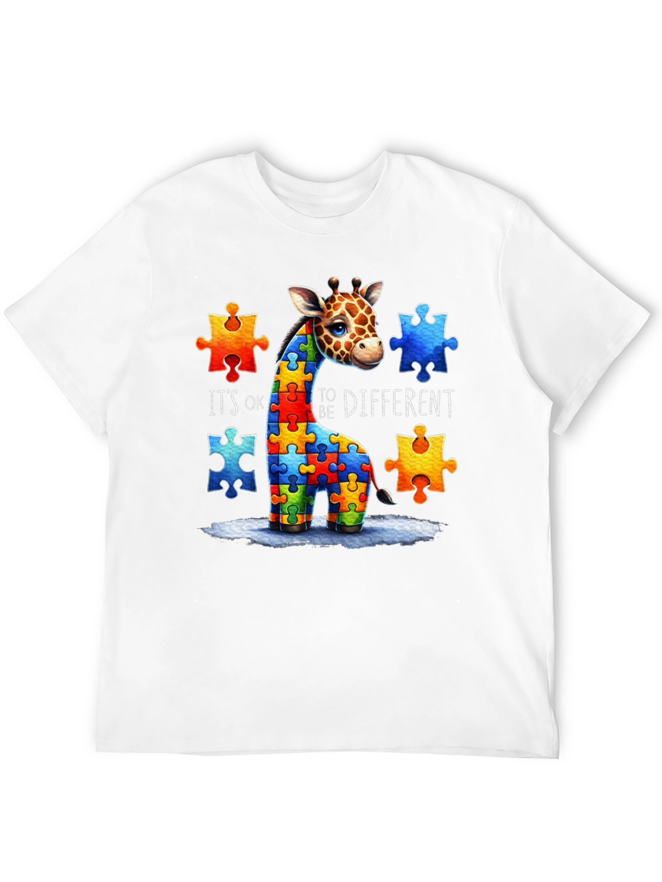 Autism Awareness Giraffe Puzzle T-Shirt