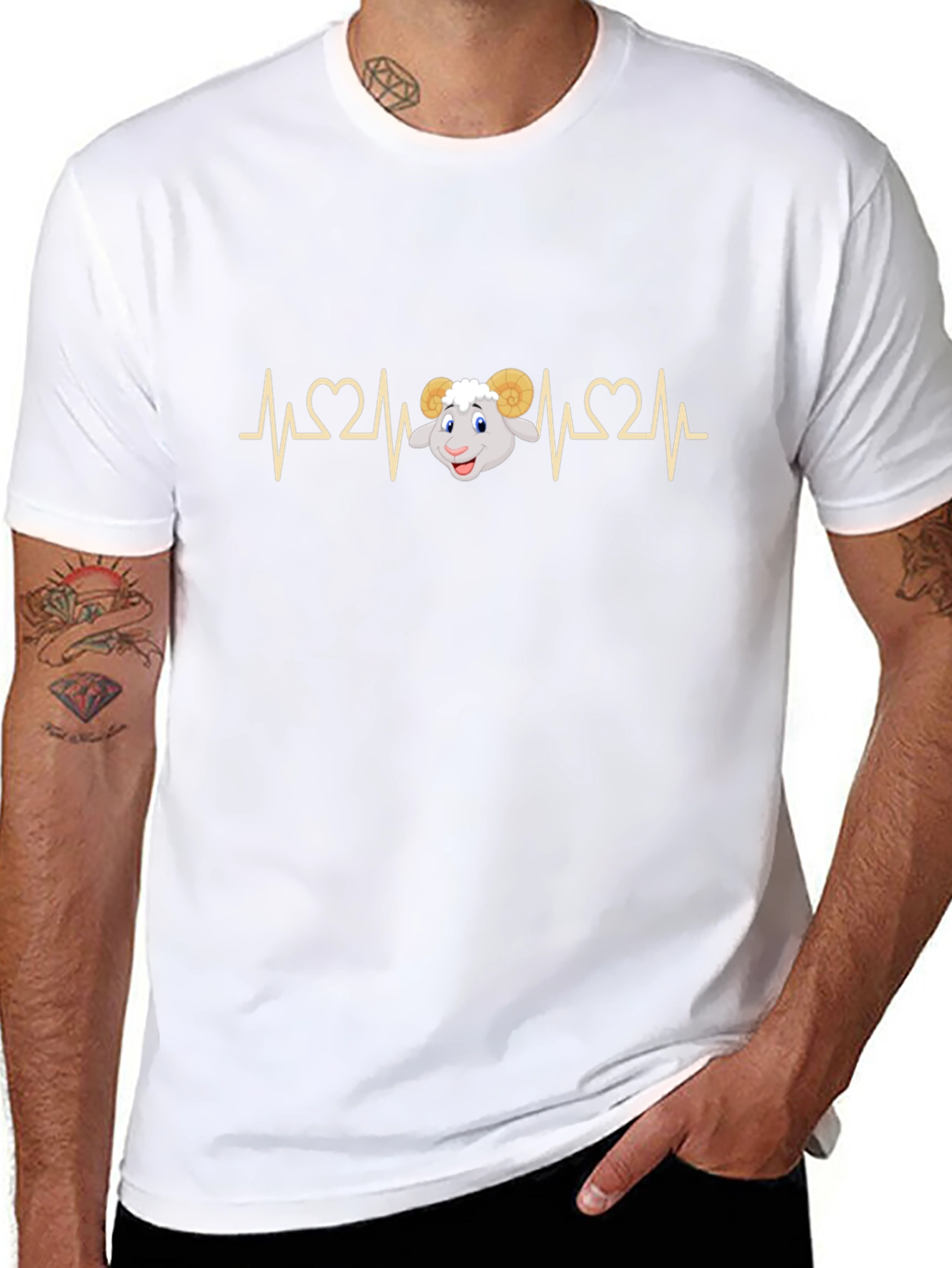 Ram Heartbeat Black T-Shirt