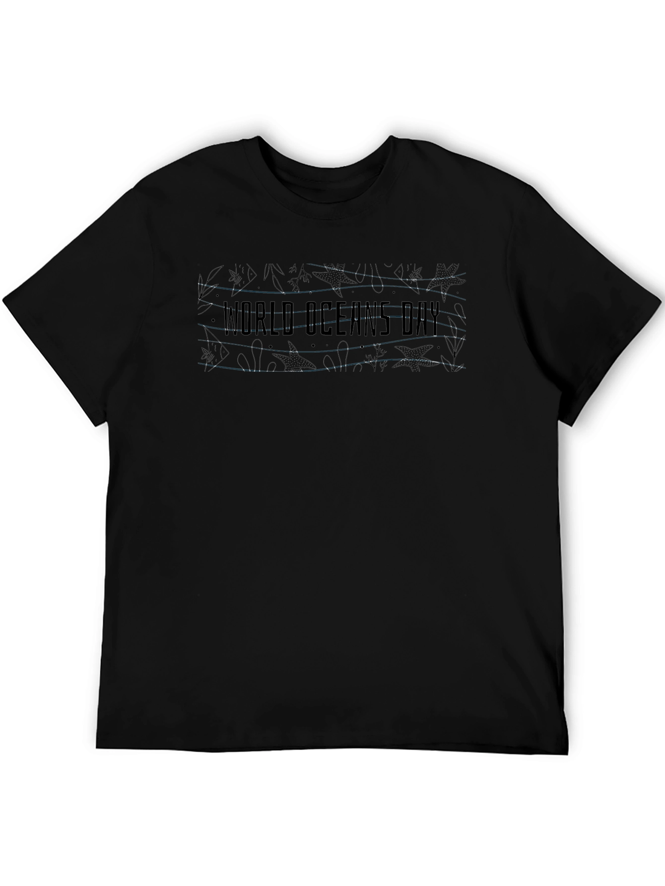 World Oceans Day Black T-Shirt