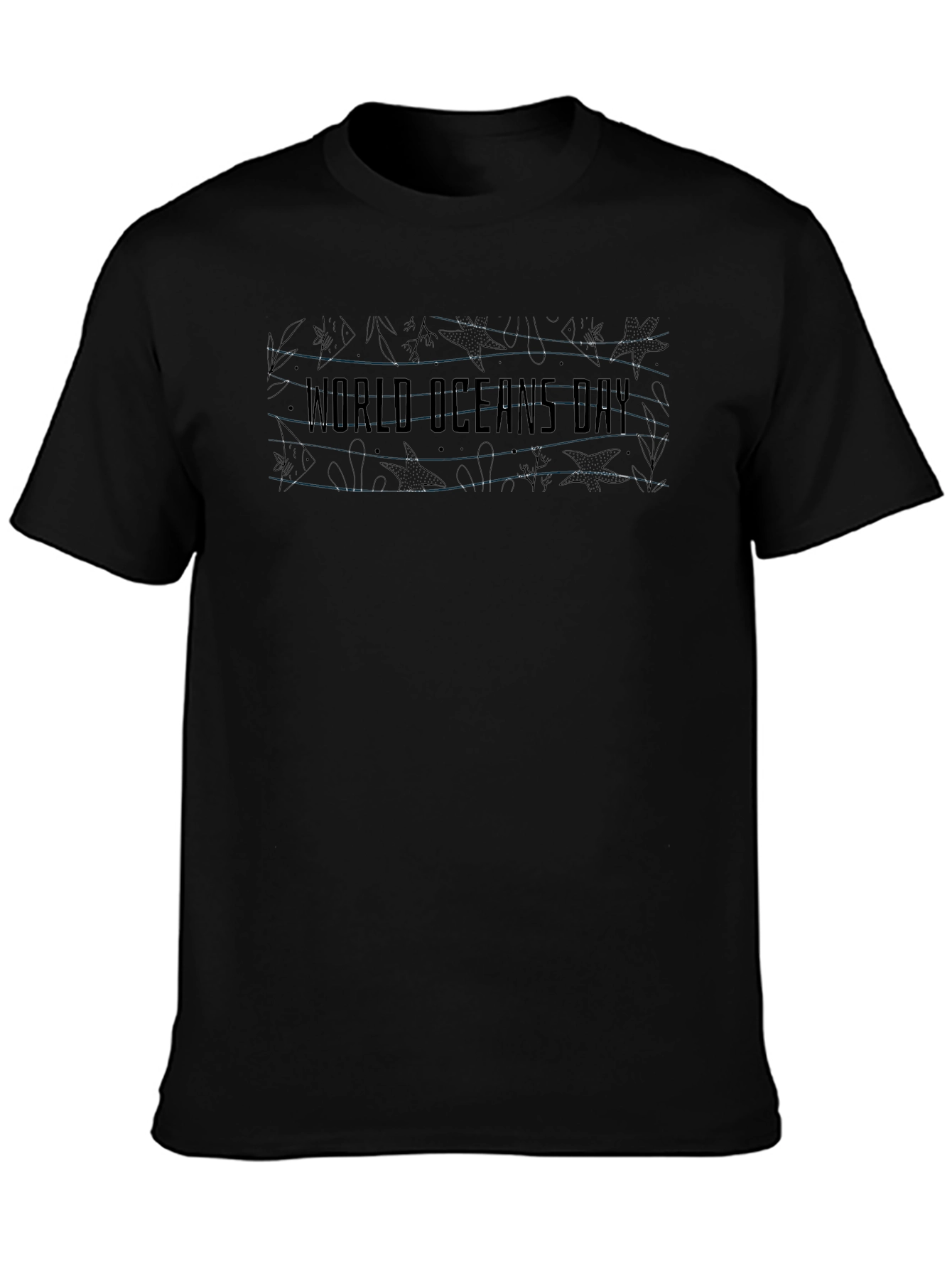 World Oceans Day Black T-Shirt
