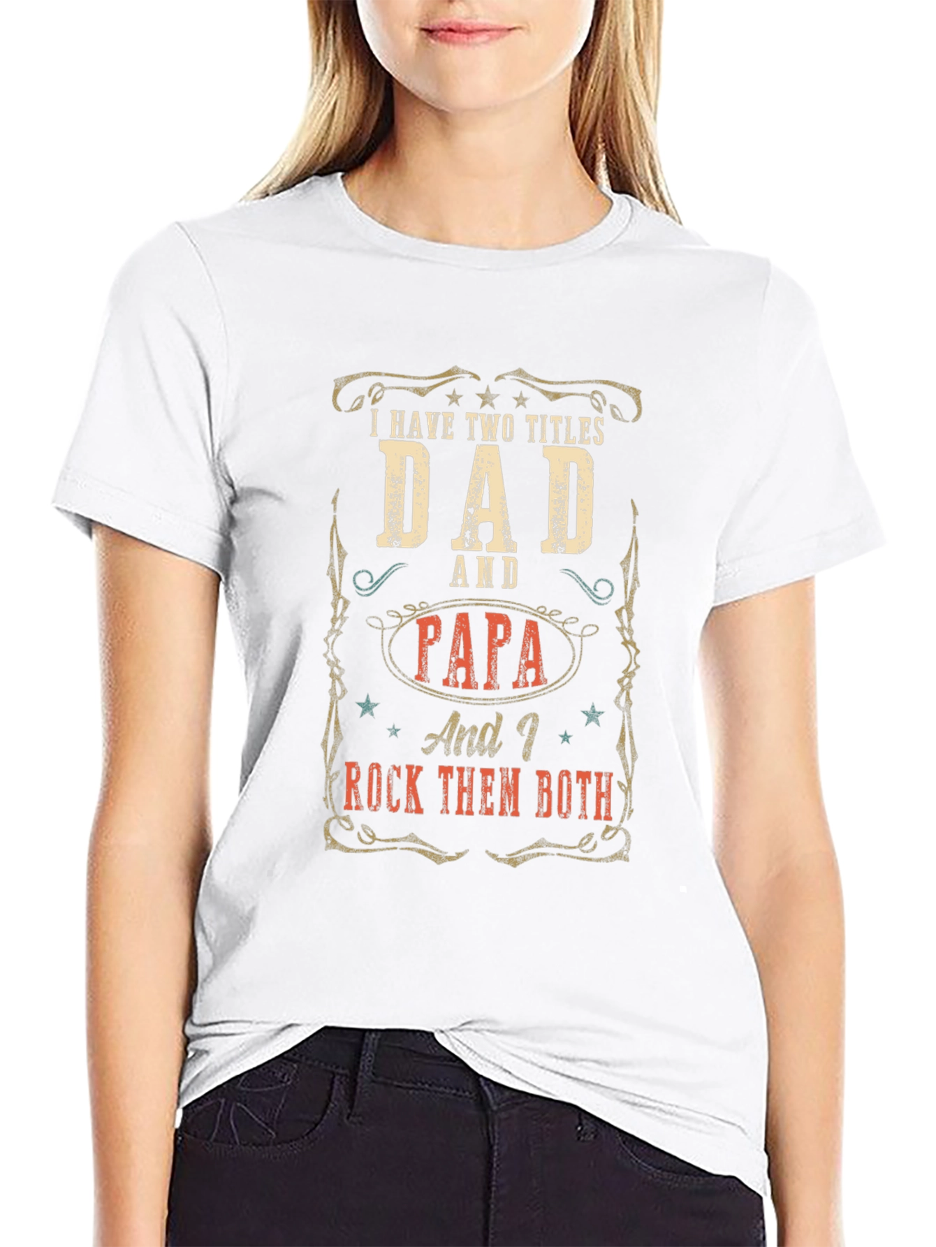 Dad and Papa T-Shirt - I Rock Them Both