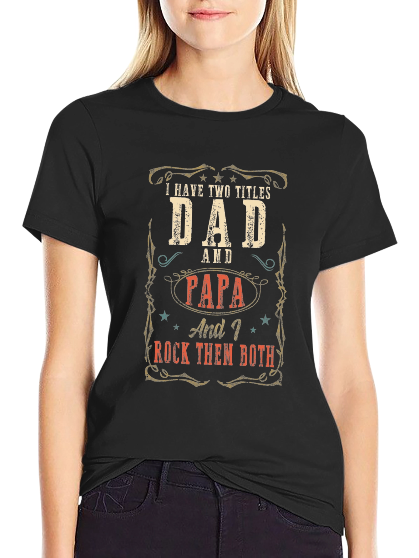 Dad and Papa T-Shirt - I Rock Them Both