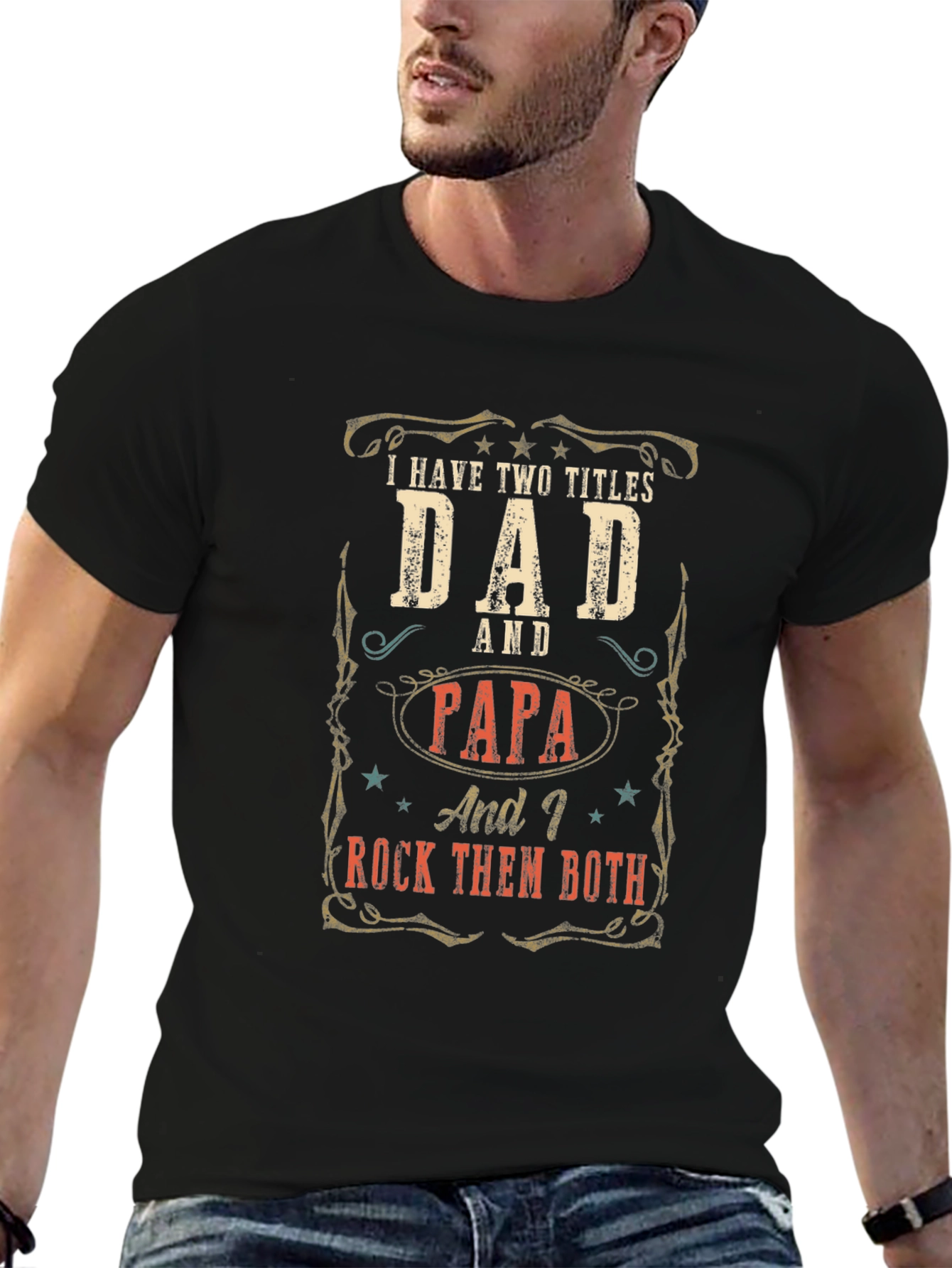Dad and Papa T-Shirt - I Rock Them Both