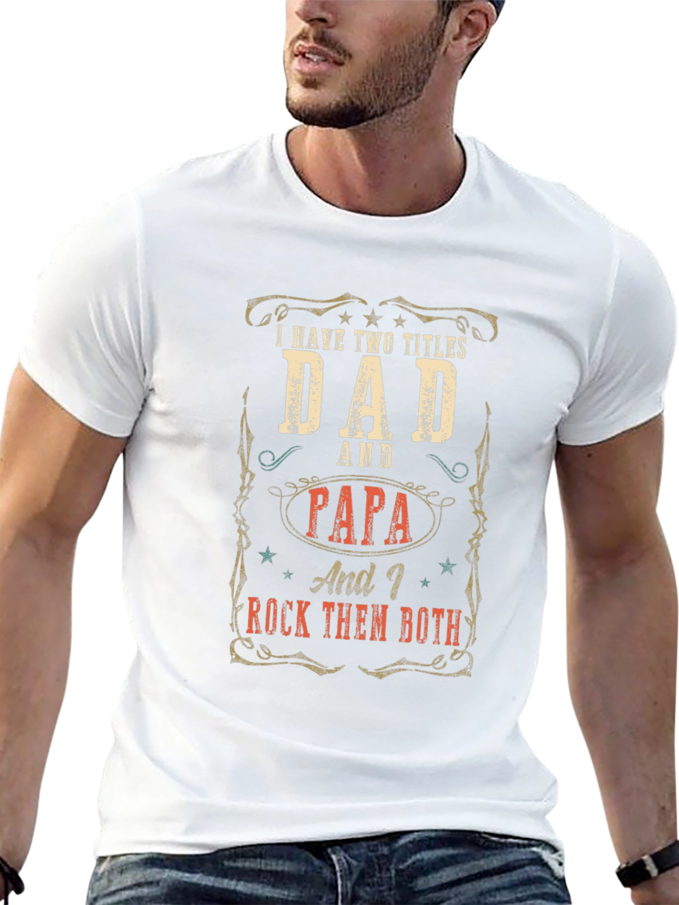 Dad and Papa T-Shirt - I Rock Them Both
