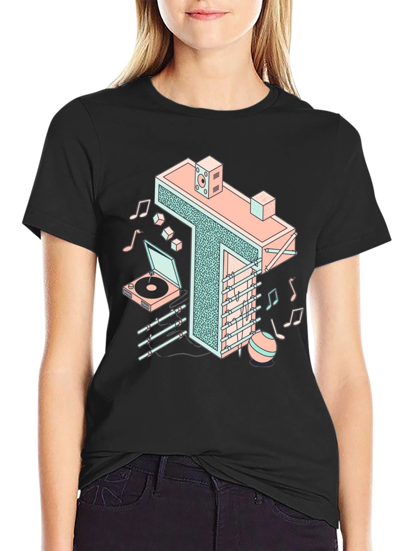 Retro Isometric Music T-Shirt