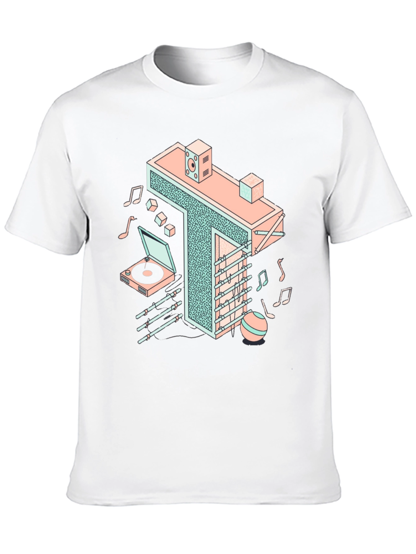 Retro Isometric Music T-Shirt