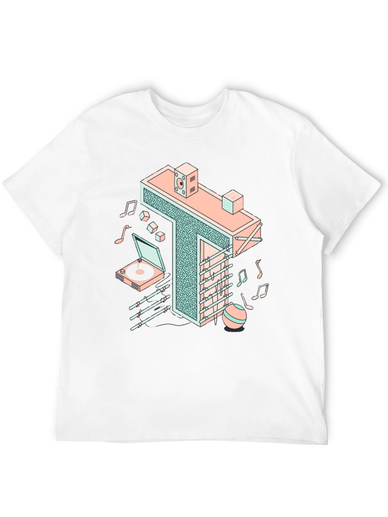 Retro Isometric Music T-Shirt