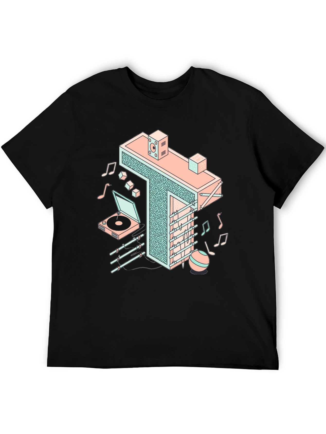 Retro Isometric Music T-Shirt