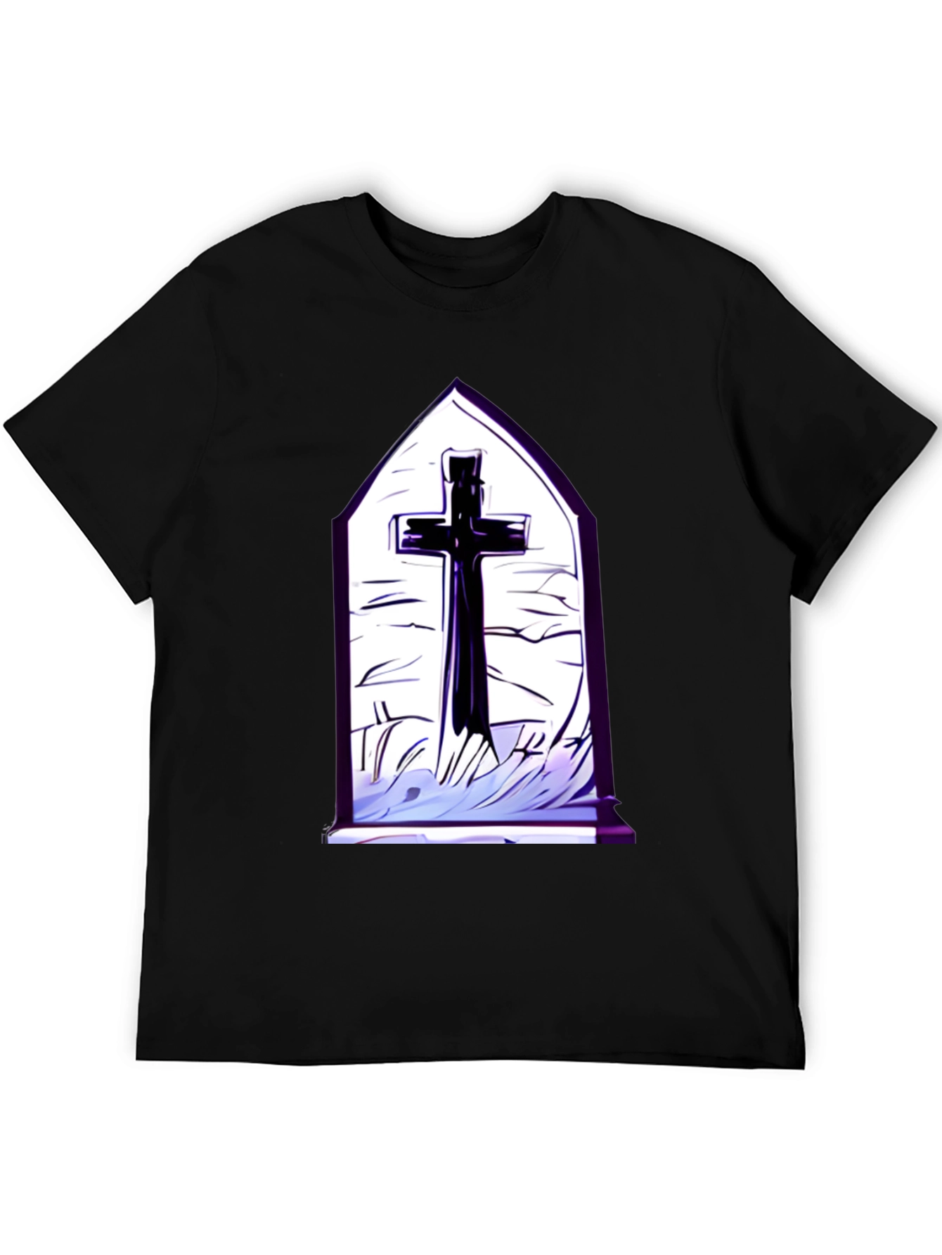 Gothic Cross T-Shirt - Black