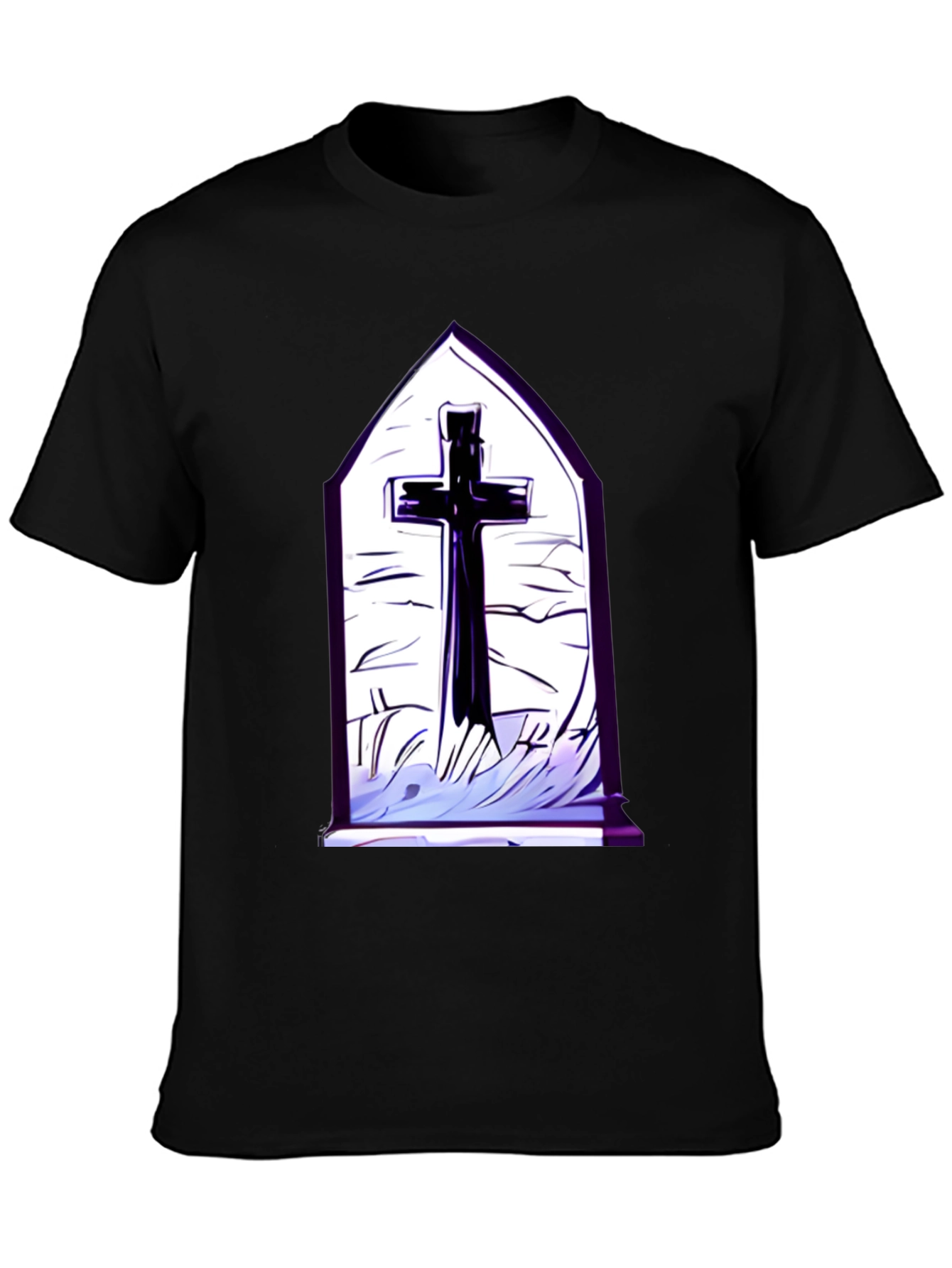 Gothic Cross T-Shirt - Black