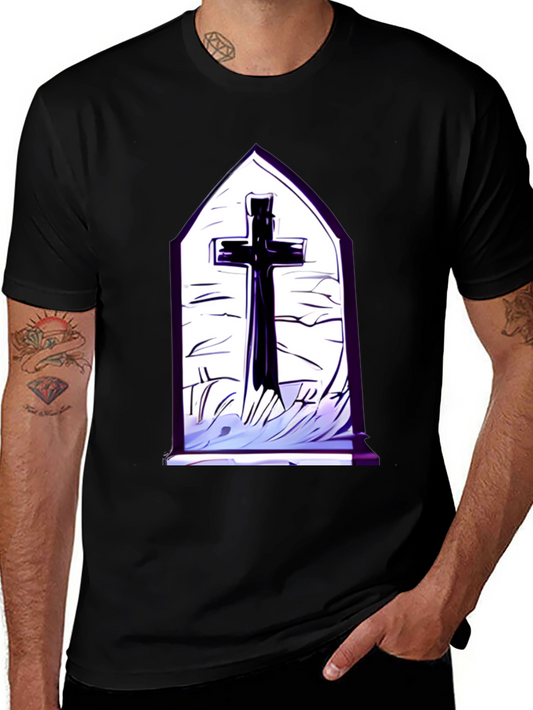 Gothic Cross T-Shirt - Black