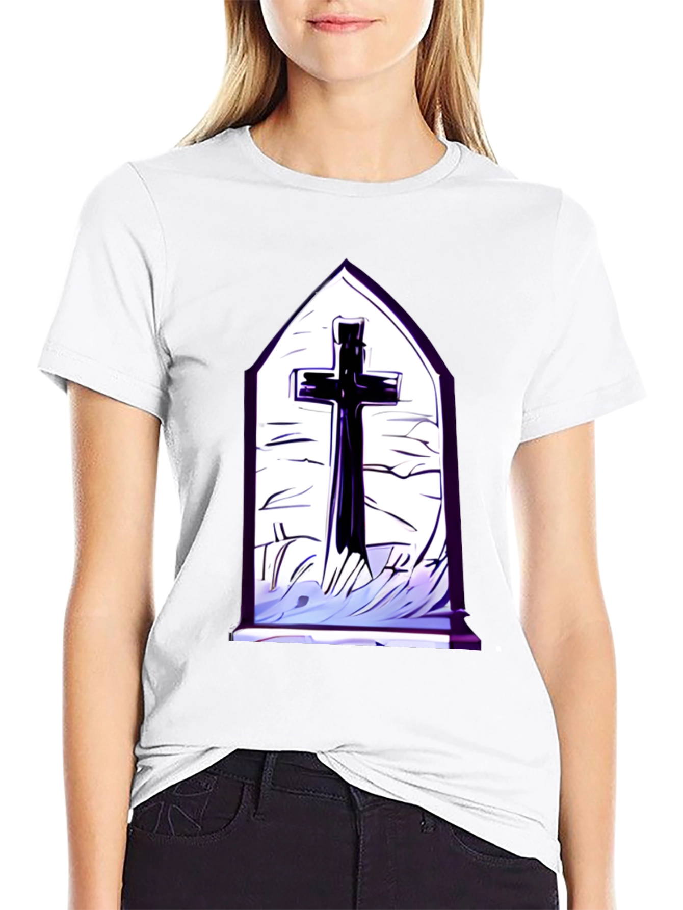 Gothic Cross T-Shirt - Black