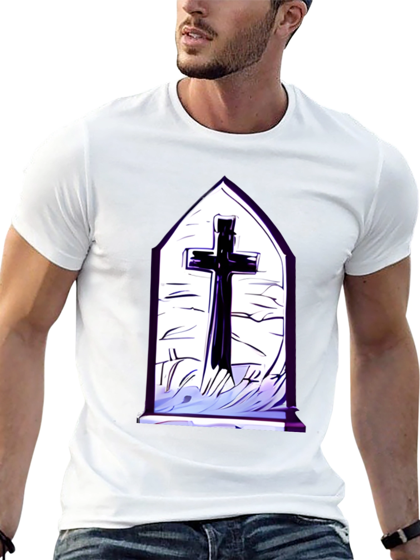Gothic Cross T-Shirt - Black