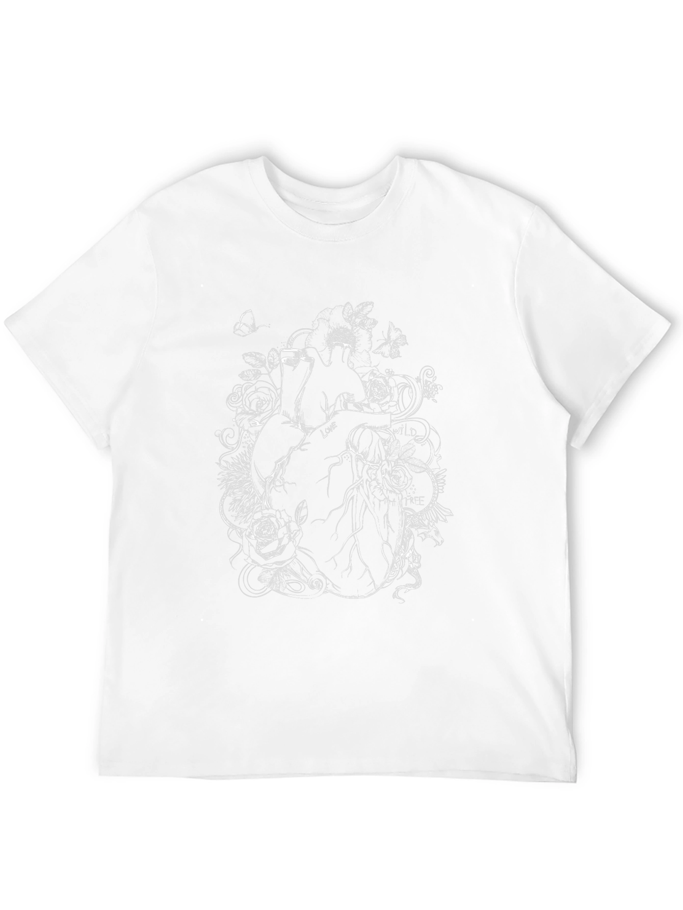 Anatomical Heart & Roses Graphic T-Shirt