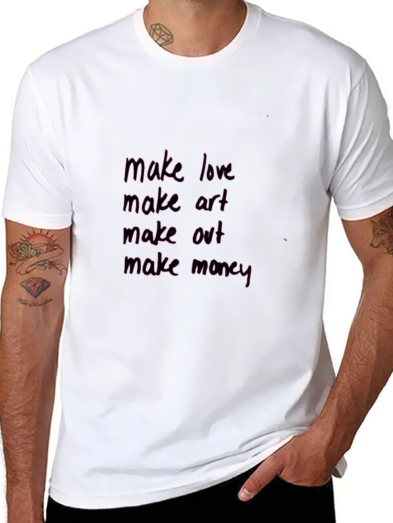 Make Love Art Out Money Graphic Tee