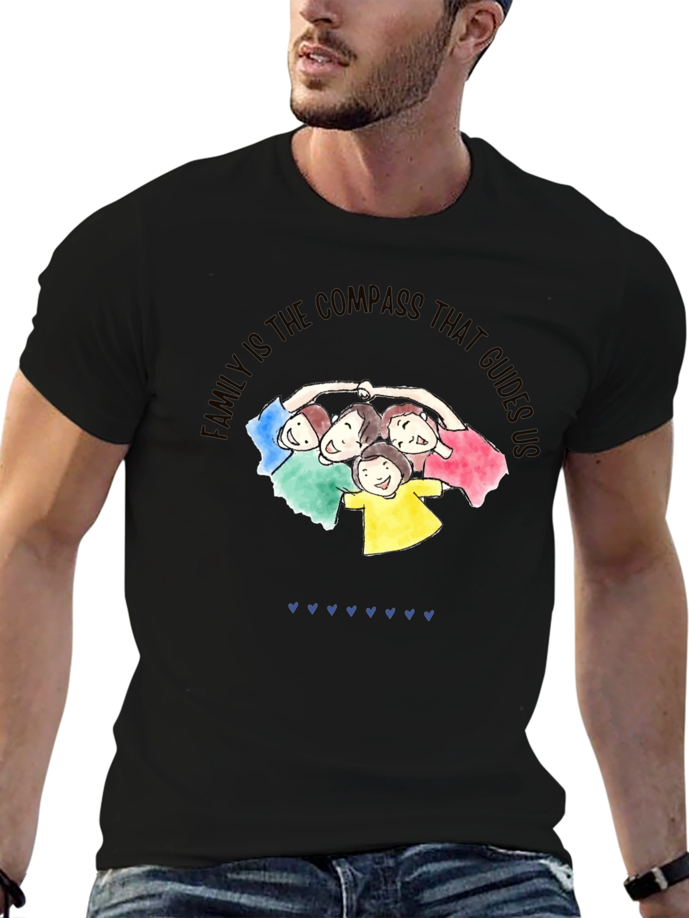 Family Compass Graphic Tee - Unisex Cotton Blend