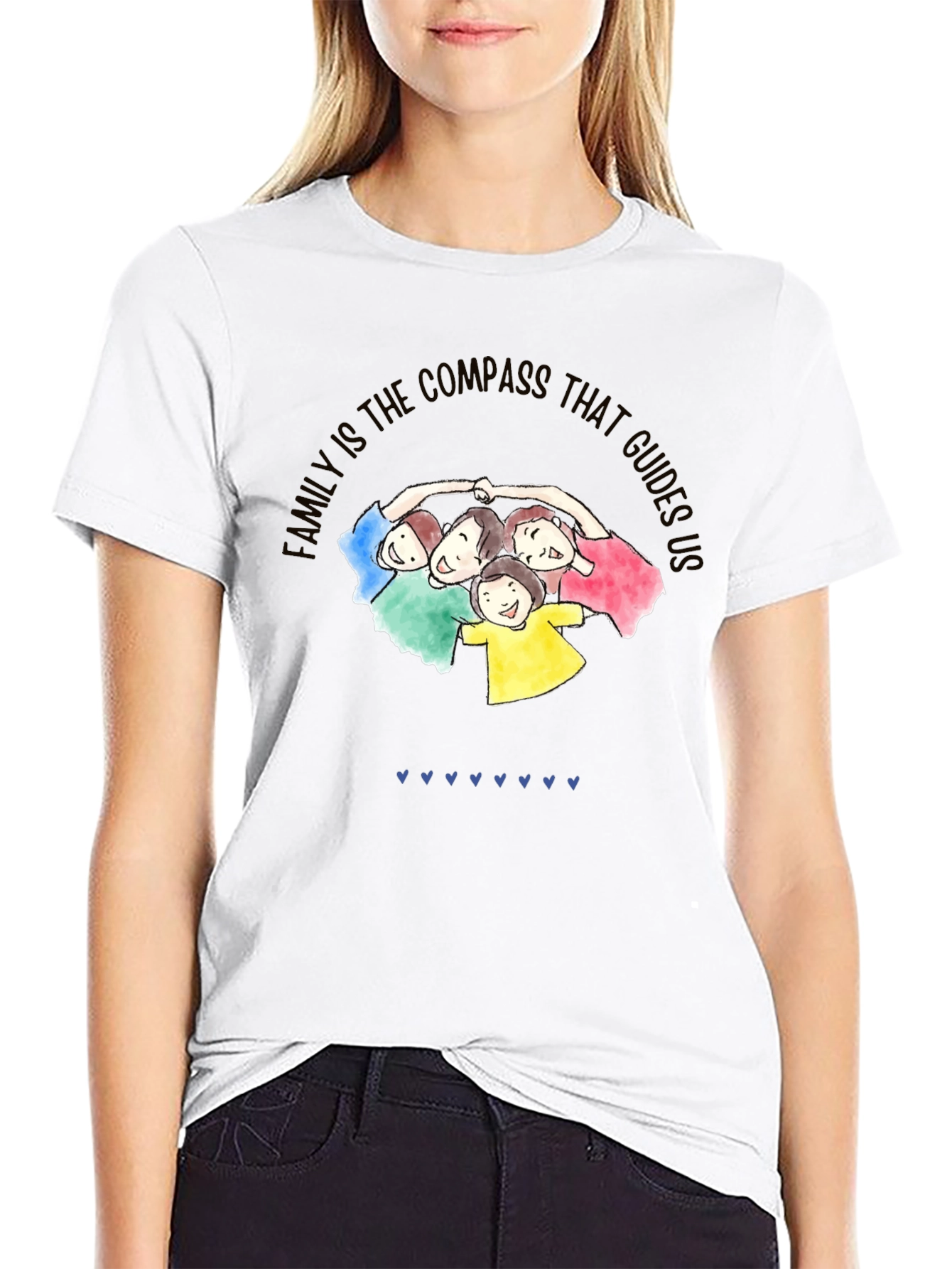 Family Compass Graphic Tee - Unisex Cotton Blend