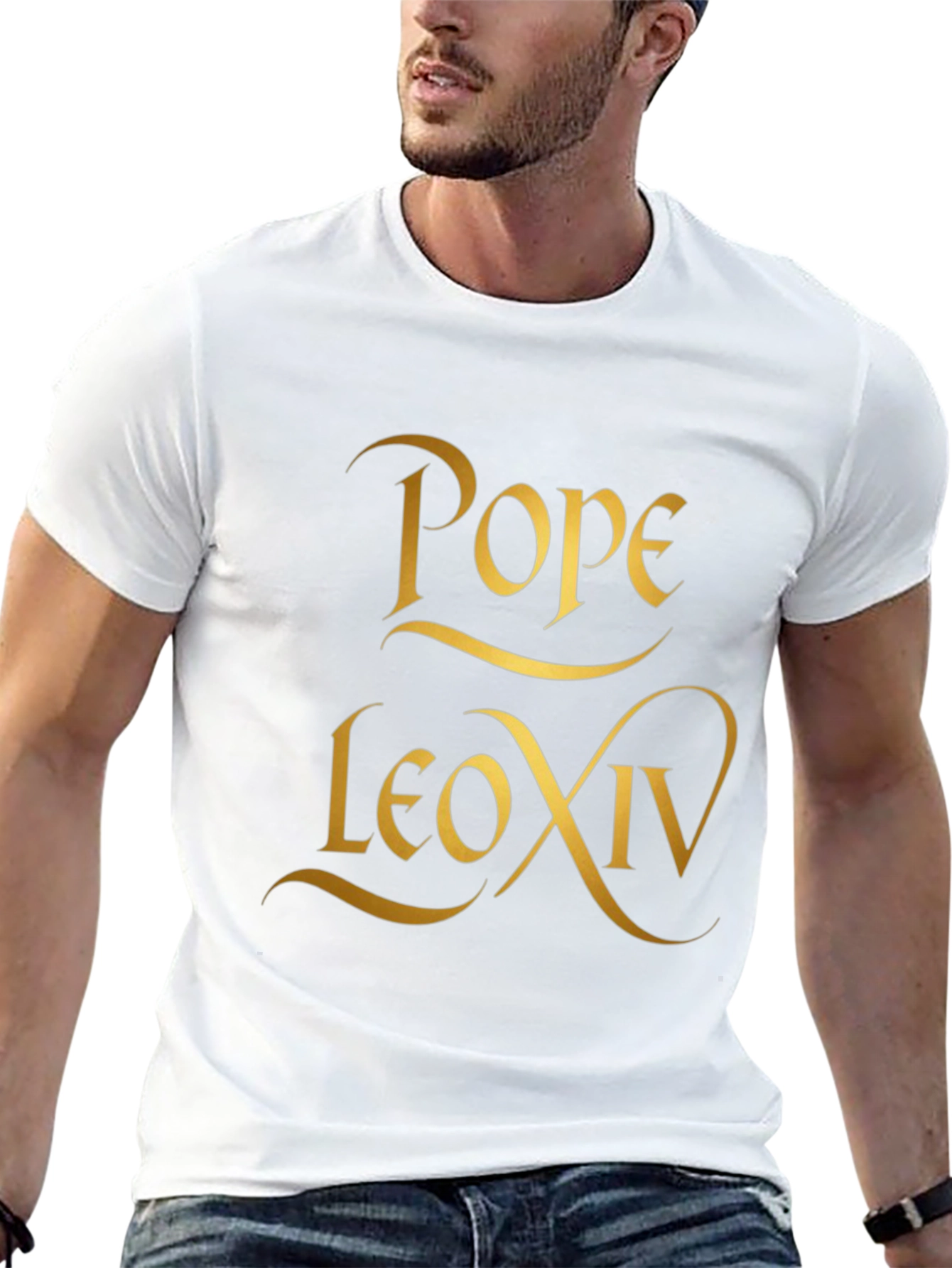 Pope Leo XIV T-Shirt - Gold Design