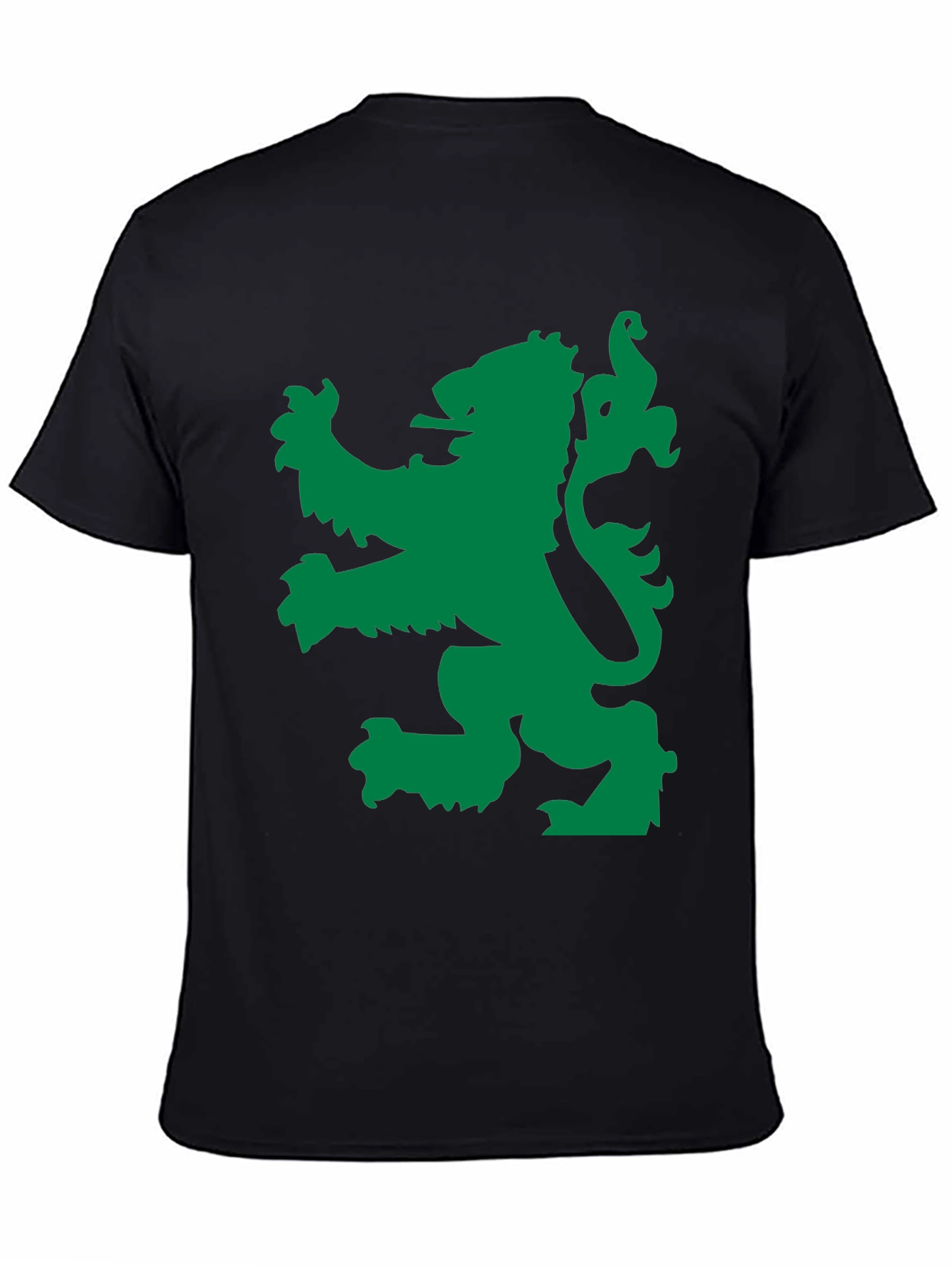 Green Lion Black Tee - Bold Graphic Design