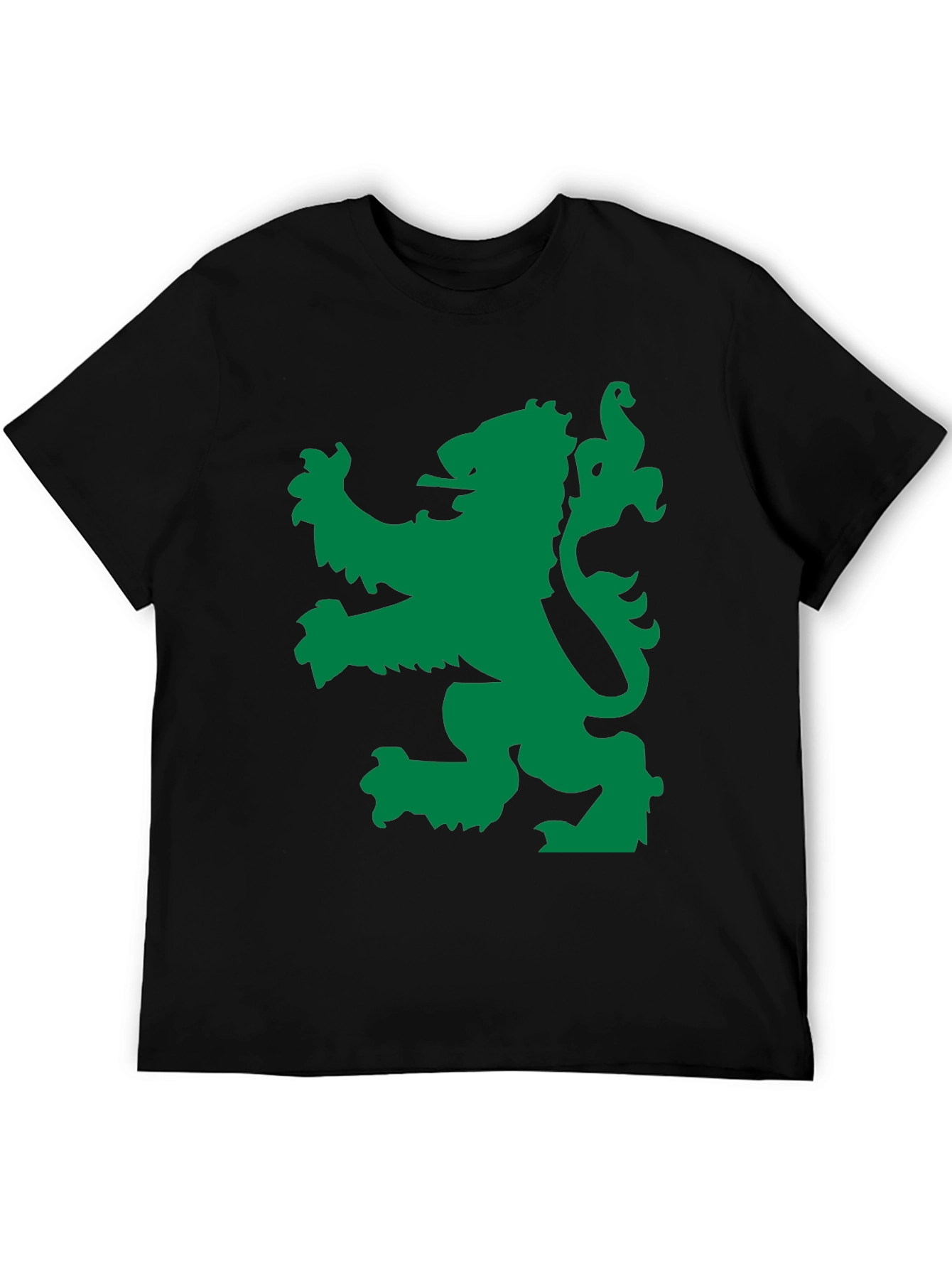 Green Lion Black Tee - Bold Graphic Design
